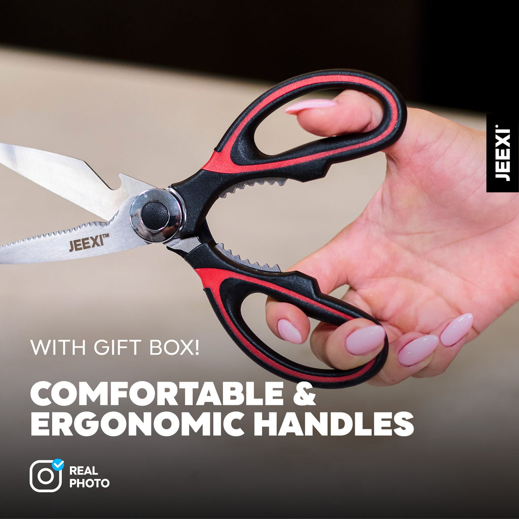 Innovative 3 Pack Kitchen Scissors, Ultra-Sharp Premium Stainless Steel Heavy Duty Kitchen Shears & Multi Purpose Poultry Shears... - Multi-Functional Manual Food Chopper & Slicer Detail