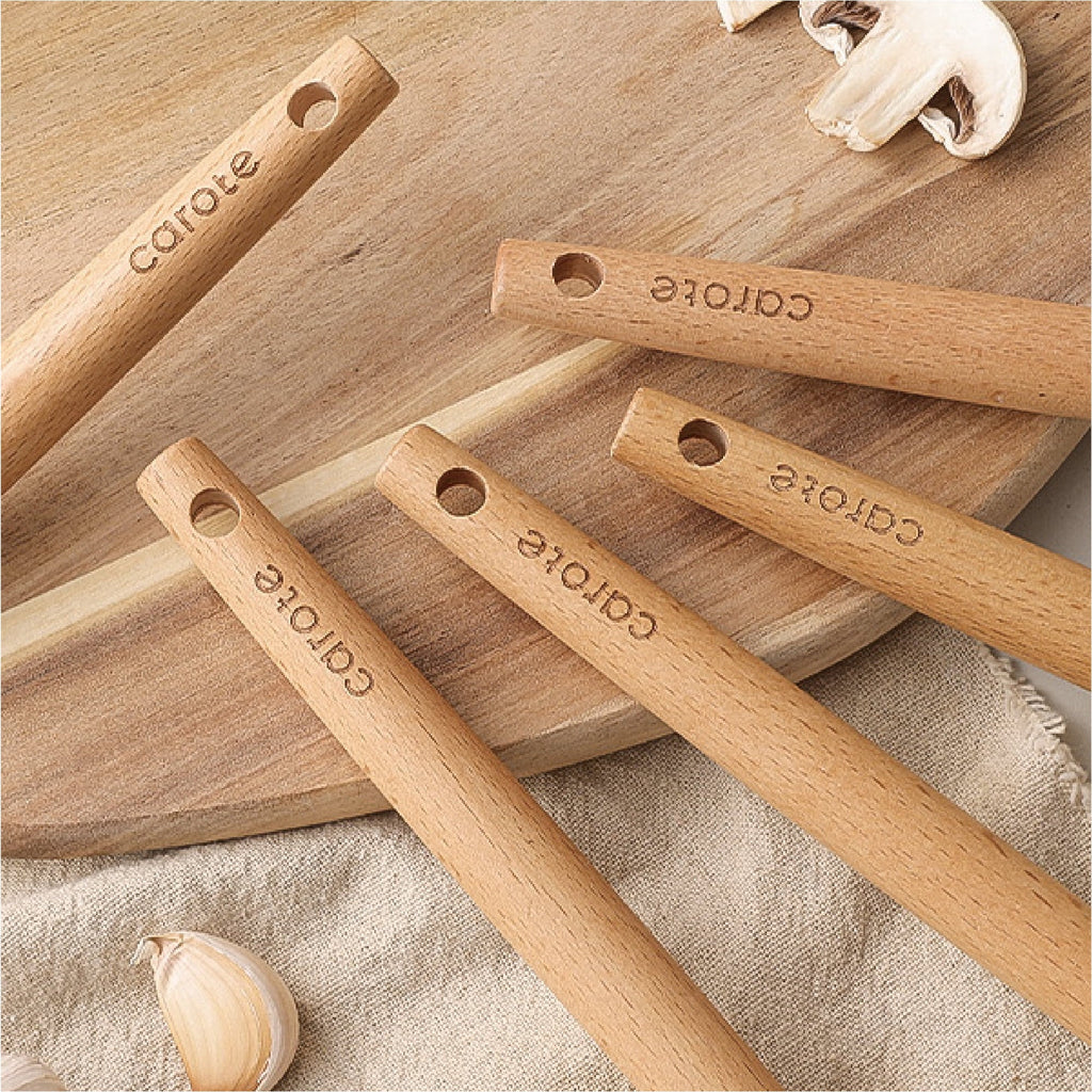 Durable Steel 17-Piece Silicone and Wood Cooking Utensil Set, Heat-Resistant, Safe for Nonstick Cookware - Multi-Purpose Hand Tool for Daily Meal Prep Detail