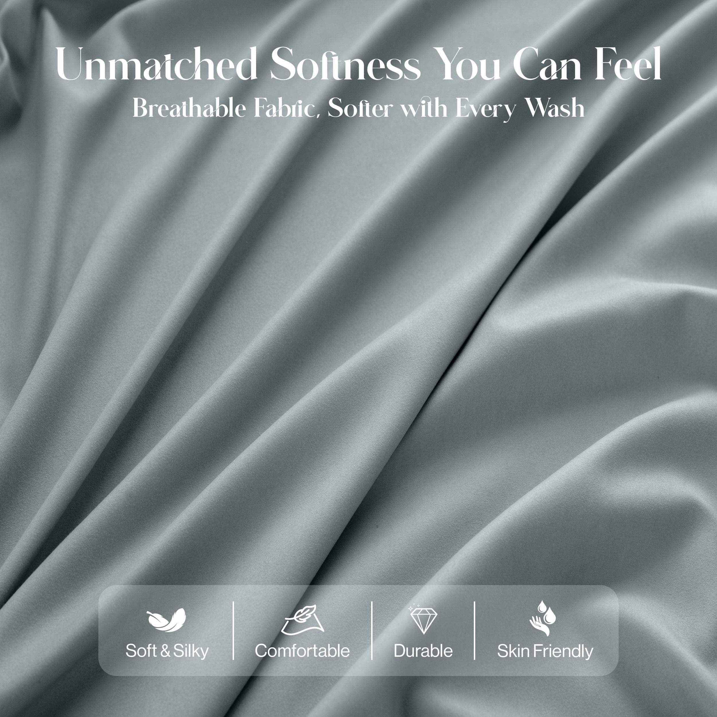 Breathable Luxury Bed Sheets - 6 Piece Ultra-Soft Microfiber Sheets Set, Deep Pocket Fitted Sheet, Flat Sheet & 4 Pillowcases, Breathab... - Premium Ultra-Soft Pillowcase Pair for Sleeping Detail