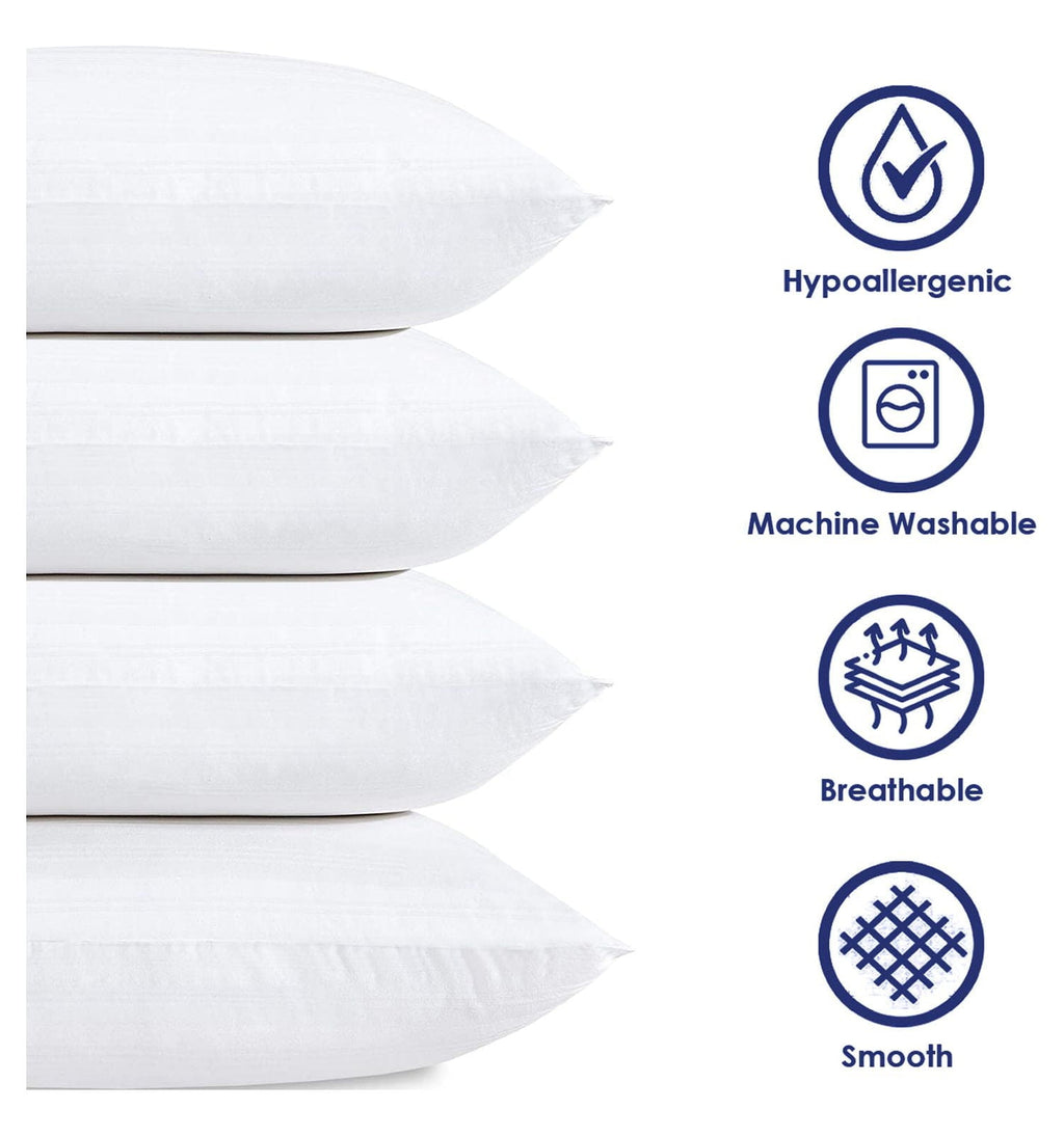 Orthopedic Support 2-Pack Hypoallergenic Down-Alternative, Throw Pillow Inserts (20" x 20") - Decorative Throw Pillow Cushion for Sofa & Bed Detail
