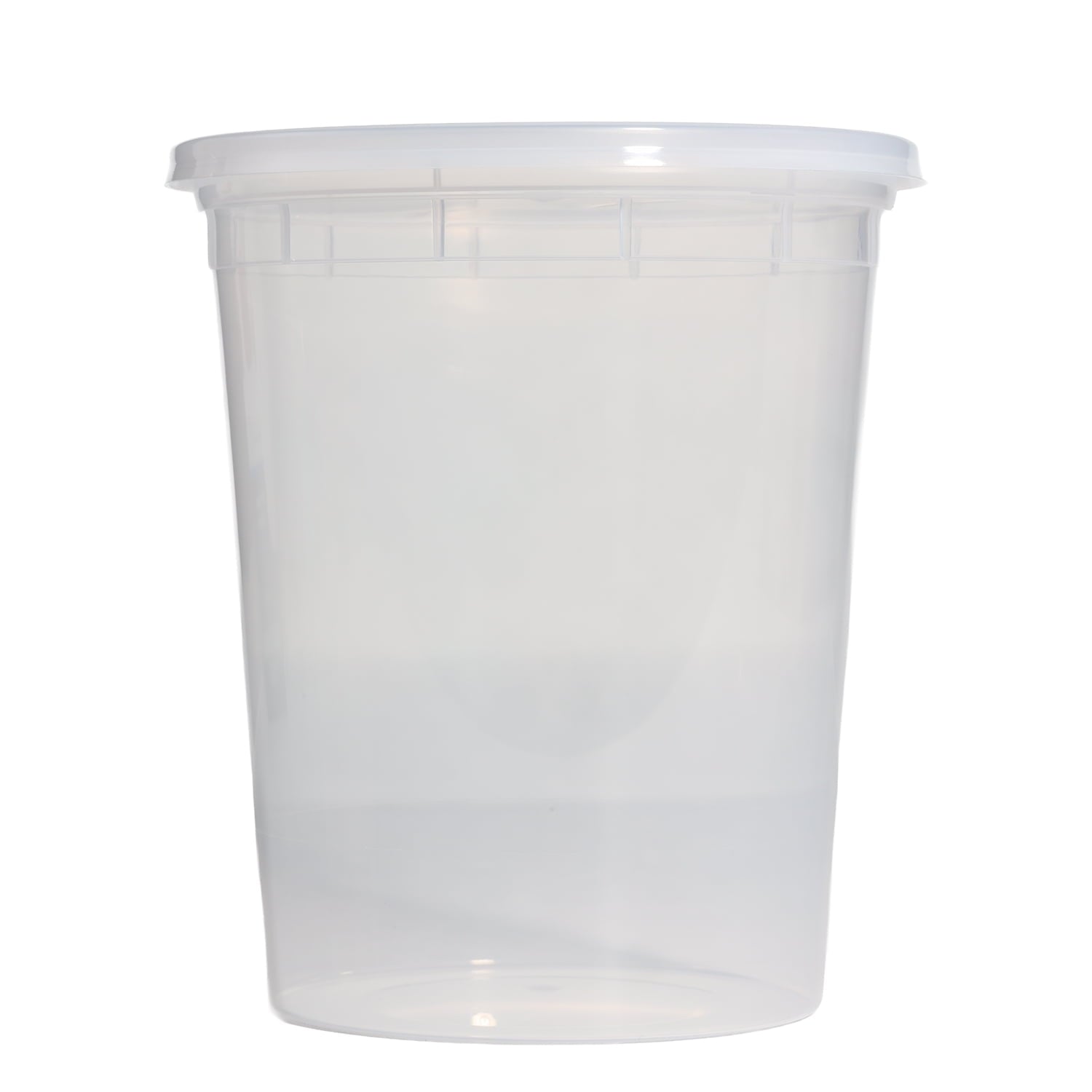 Playful Geometric 40 Piece 32oz Plastic Deli Container, Ideal Use for Meal Prep and Batch Cooking - Deliciously Soft Cupcake Sensory Glob Detail