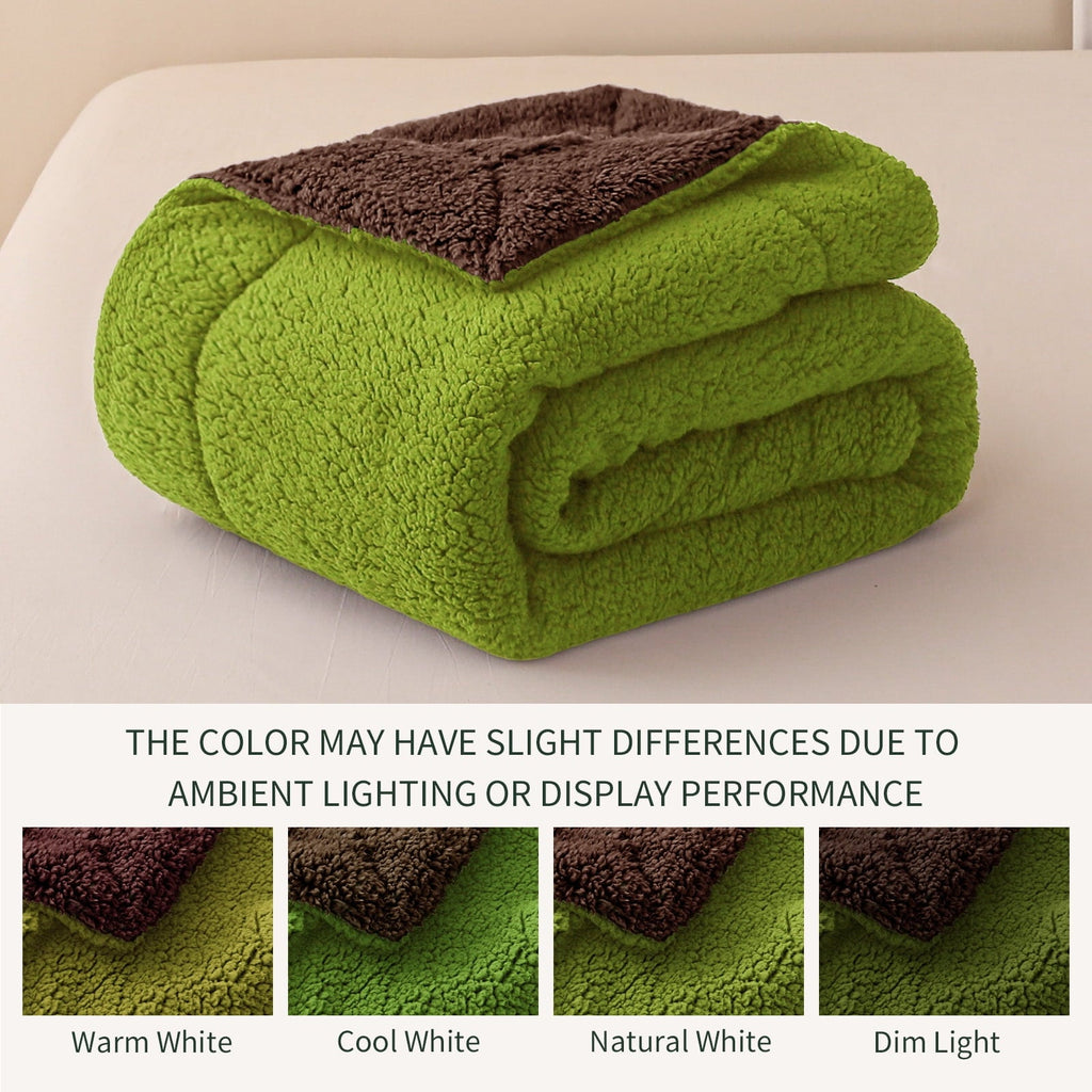 Reversible Sherpa Reversible Sherpa Fleece Throw Blanket for Couch, Soft Plush Blanket for Bed Sofa, Warm Fluffy Blankets for All Seaso... - Cozy Fleece Throw Blanket for Couch & Bed Detail