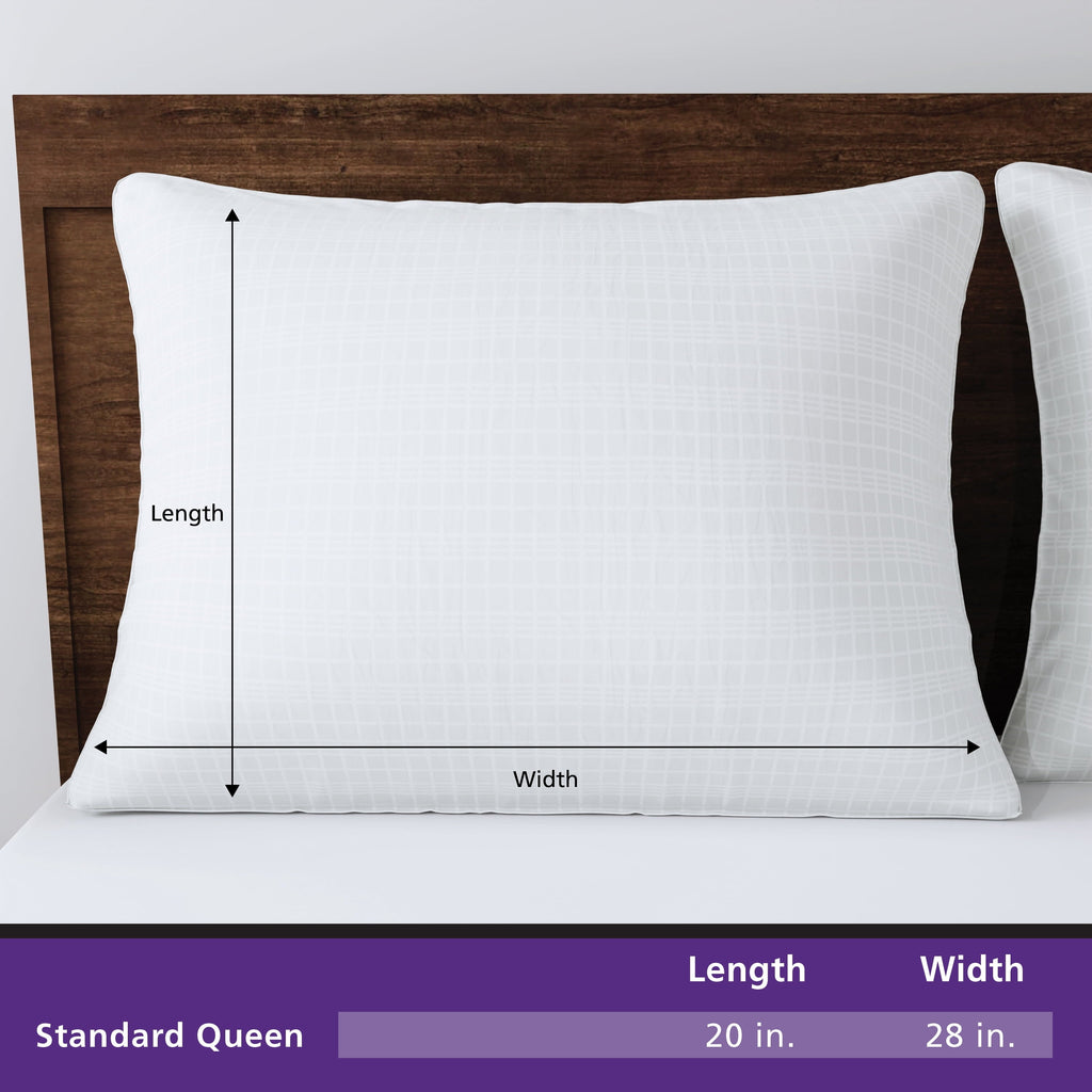 Fluffy Shredded Comfort Complete Bed Pillow, Standard/Queen, White- All Positions Antimicrobial - Ergonomic Memory Foam Pillow for Neck Pain Support Detail