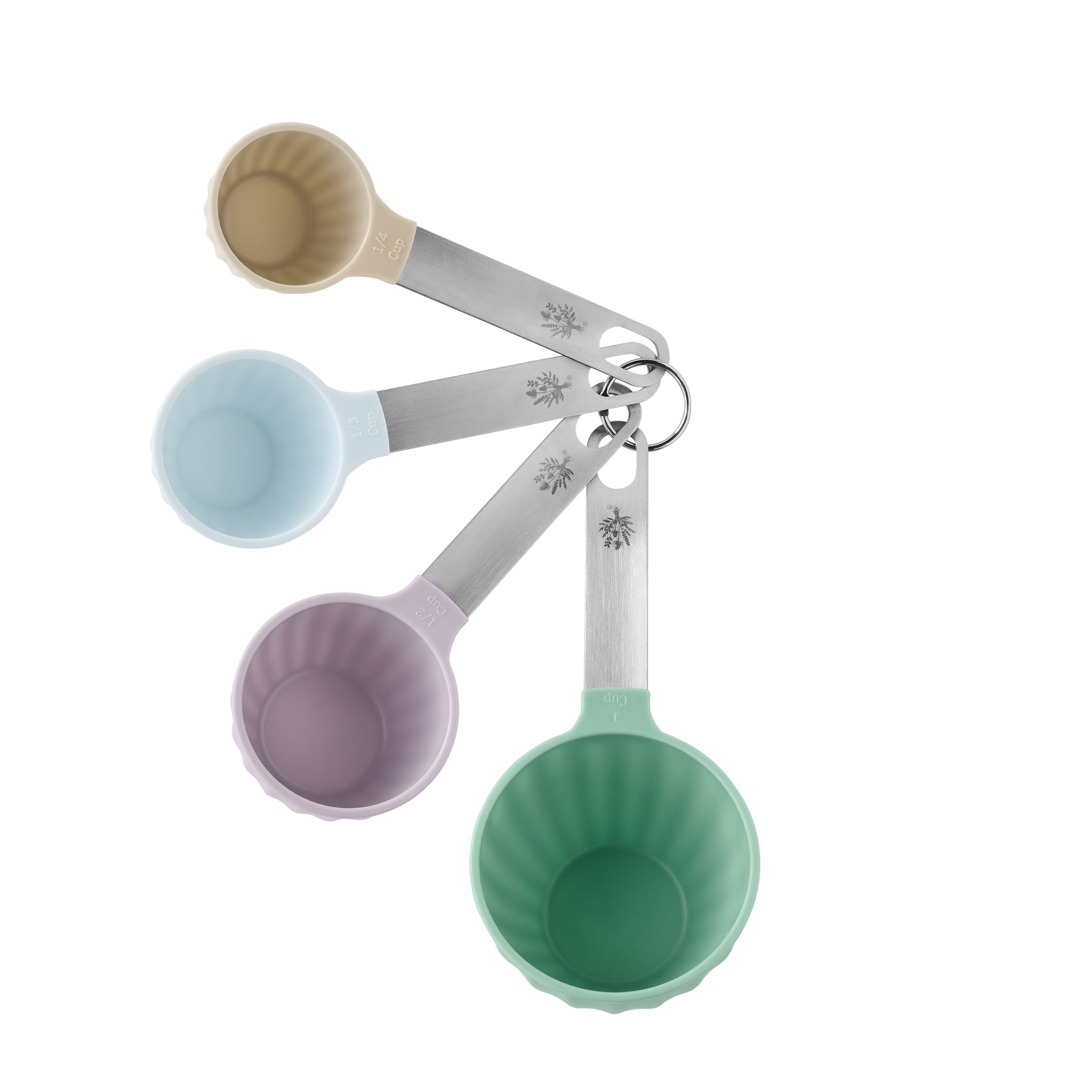 Ergonomic Manual 8-Piece Plastic Measuring Cup and Spoon Set, Multicolor - Premium Stainless Steel Garlic Presser & Peeler Detail