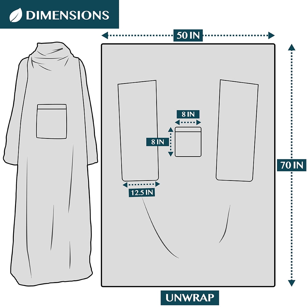 Lightweight Warm Wearable Blanket with Sleeves for Adult Women Men, Cozy Fleece Warm Wrap Throw Blanket with Arms, Pocket, Gifts for C... - Lightweight Plush Warm Blanket for All Seasons Detail