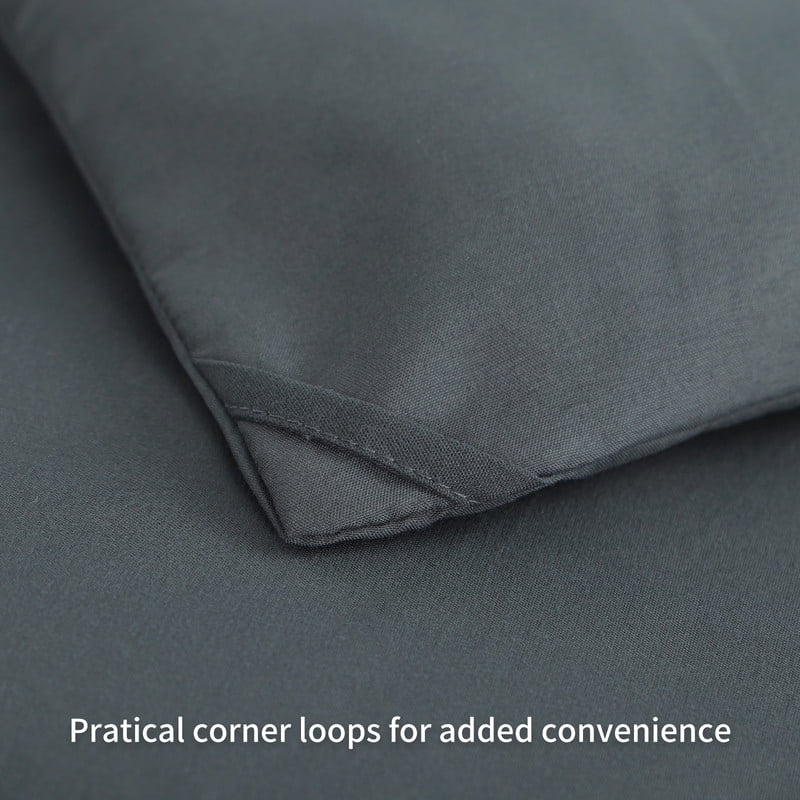 Fluffy Down Alternative 7 Pieces Comforter Set with Sheets - Bed in a Bag with Comforter and All Season Sheets, Pillowcases,Dark Gray,Queen - Hypoallergenic Ultra-Fluffy Quilt for Winter Detail