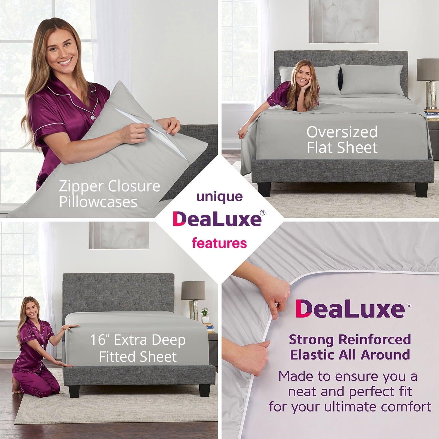 Ultra-Soft Bedding 21” King Extra Deep Pocket Sheets - Deep King Fitted Sheet - Super And Ultra Deep Sheet - For Deep Mattress -... - Luxury Bed Sheet Set with Deep Pockets Detail