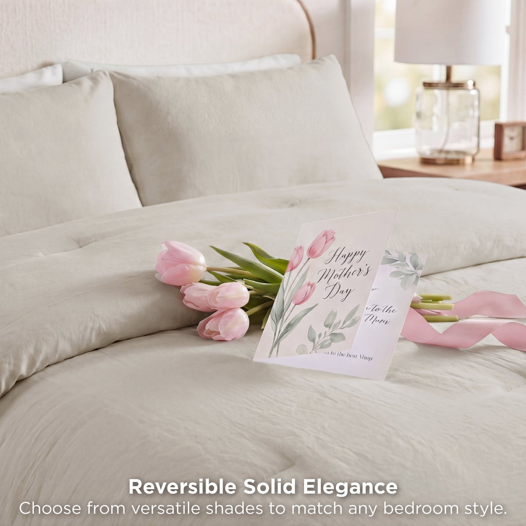 Fluffy Down Alternative 3 Pieces Queen Comforter Bedding Set, Beige Bed Comforter Set for All Seasons, 1 Lightweight Prewashed Comforter and ... - All-Season Down Alternative Comforter Insert Detail