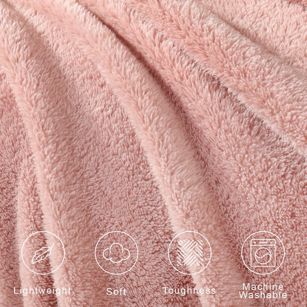Super Soft Flannel Soft Fleece Throw Blanket for Couch, Super Soft Velvet Plush Bed Blanket, 50x60 Inches, Pink - Lightweight Plush Warm Blanket for All Seasons Detail