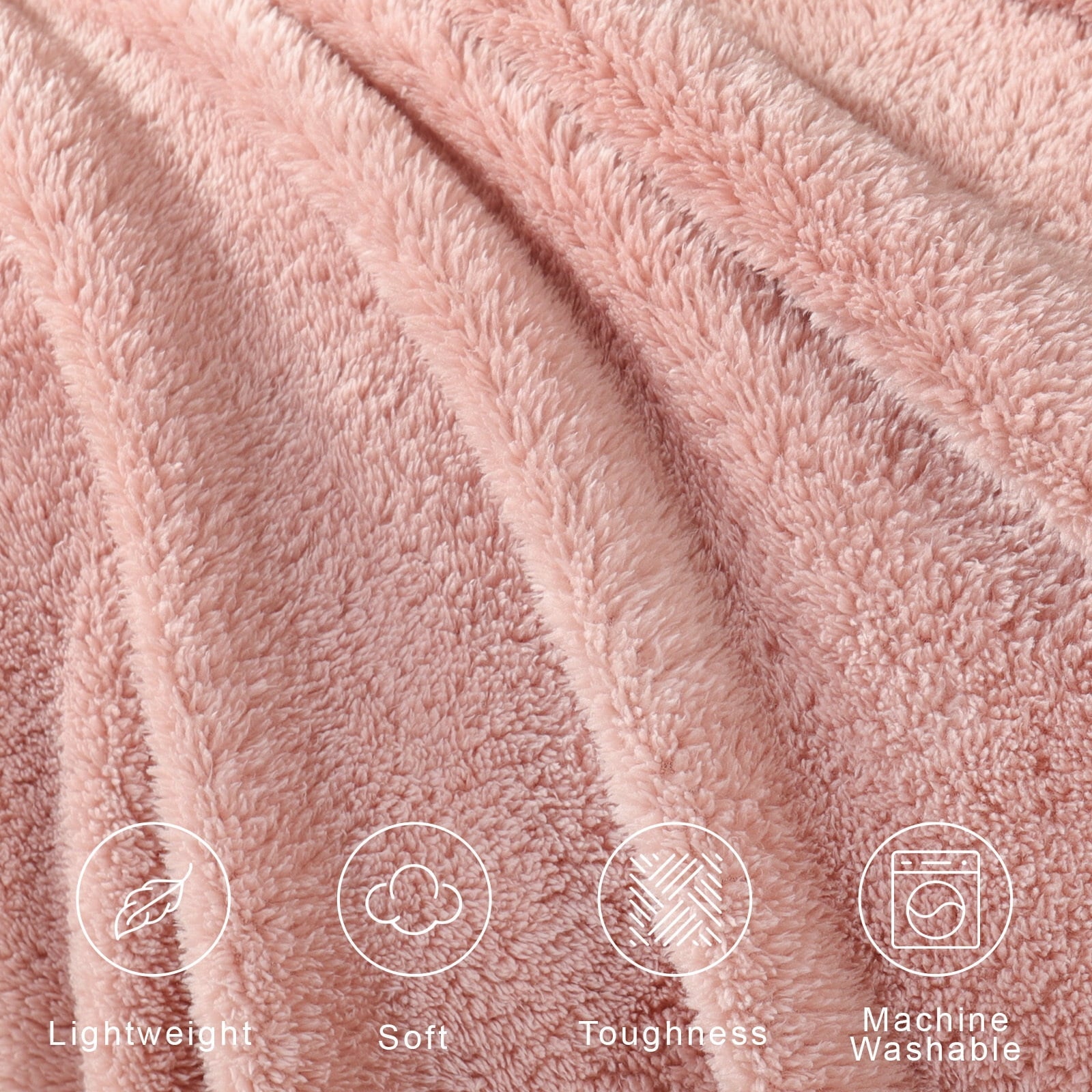 Super Soft Flannel Soft Fleece Throw Blanket for Couch, Super Soft Velvet Plush Bed Blanket, 50x60 Inches, Pink - Lightweight Plush Warm Blanket for All Seasons Detail