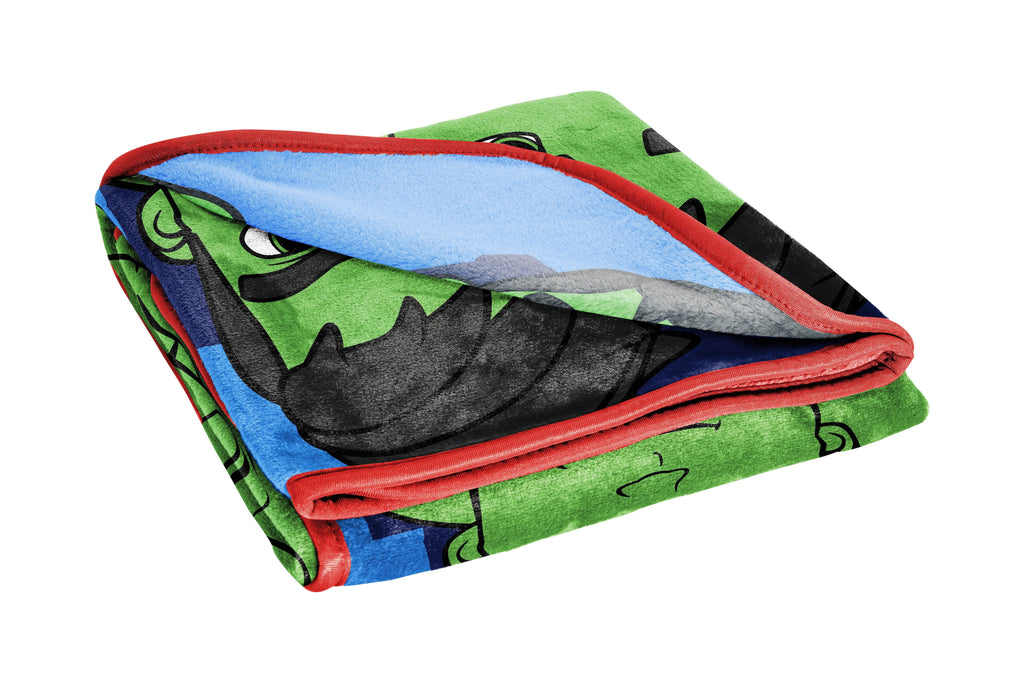 Lightweight Warm Spidey & His Amazing Friends Kids Throw, 46 x 60, Microfiber, Blue, Marvel - Super Soft Reversible Sherpa Flannel Blanket Detail