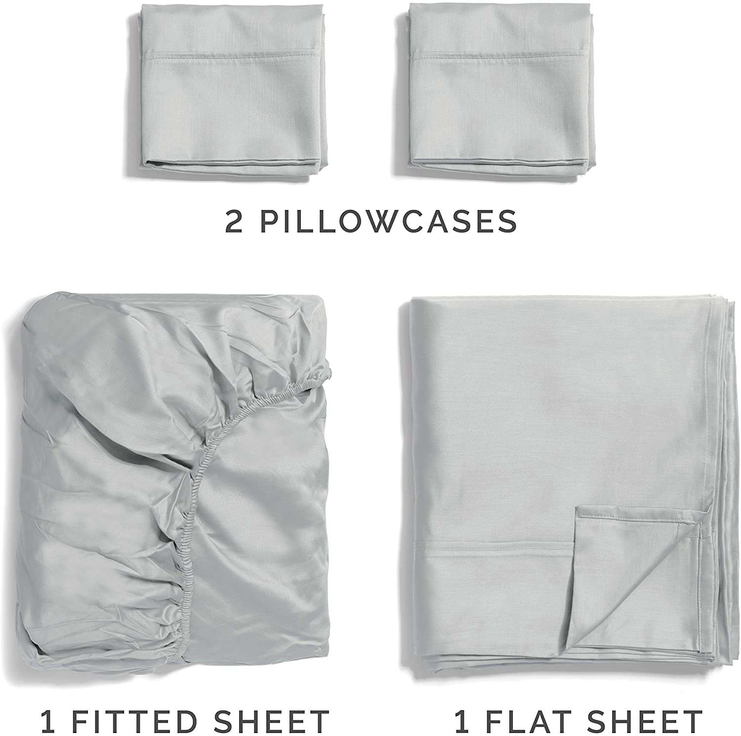 Wrinkle-Resistant 4-Piece 400 Thread Count Cotton Sheet Set - King Size 100% Cotton Sateen Bed Sheets Fits 18"-24" Mattresse... - Breathable Egyptian Cotton Flat & Fitted Sheets Detail
