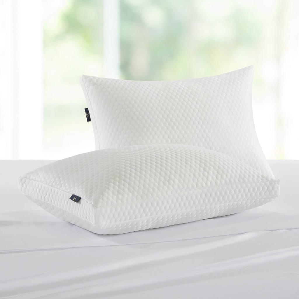 Hotel Collection Sleep Chill Standard/Queen Bed Pillow, Hypoallergenic Fill - Ergonomic Memory Foam Pillow for Neck Pain Support Detail