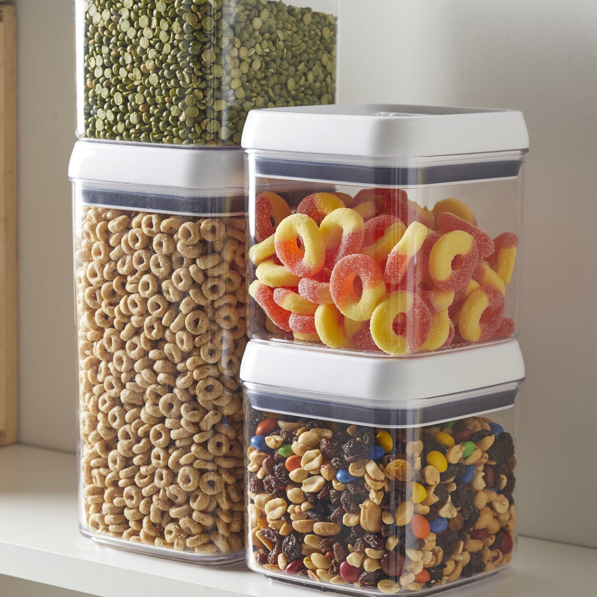 Fun Food Fidget (2 pack) Canister - 4.5 Cup Square Food Storage Container, Designed to Help with Pantry Organization and F - Deliciously Soft Cupcake Sensory Glob Detail