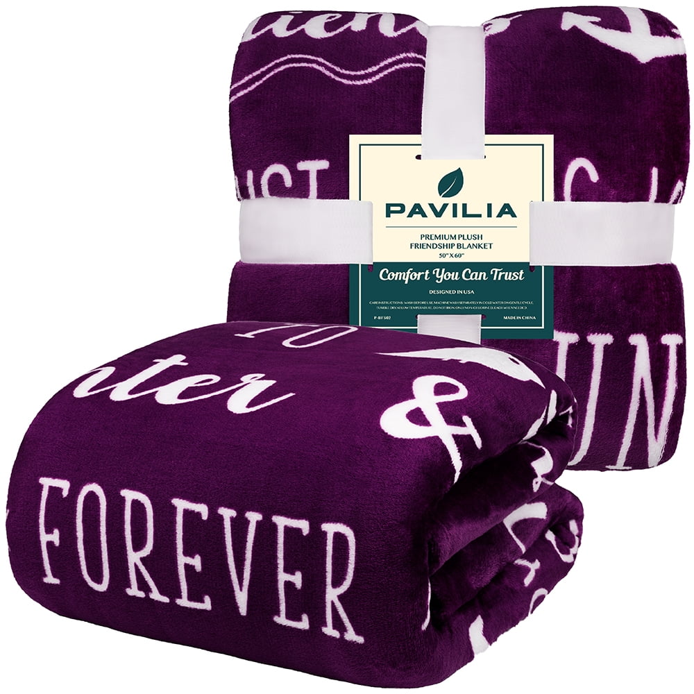 Reversible Sherpa Best Friend Blanket, Friendship Gifts for Women Birthday Soul Sister Long Distance Bestie, Soft Cozy Fleece Throw Bla... - Lightweight Plush Warm Blanket for All Seasons Detail