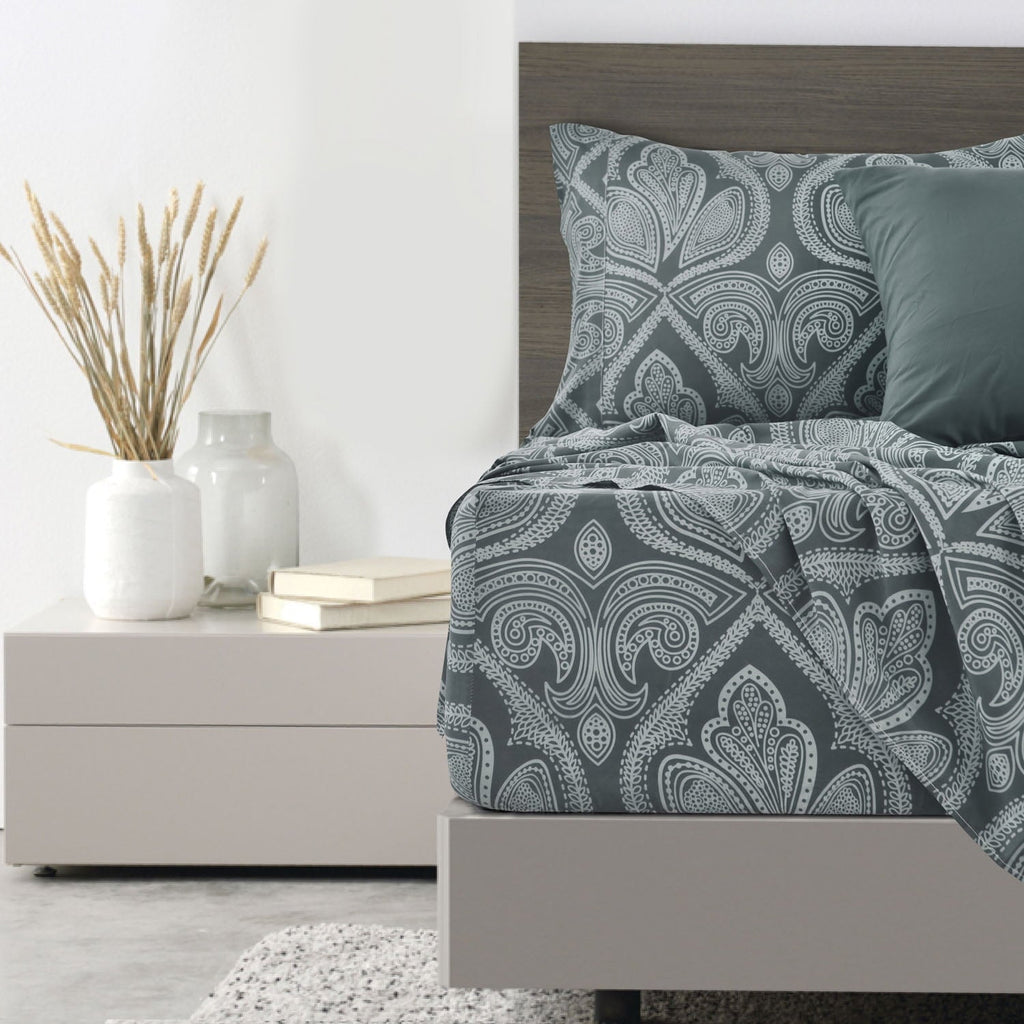 Wrinkle-Resistant Queen Bed Sheets Set - 6 Piece Brushed Microfiber Bed Sheet - Shrinkage and Fade Resistant - (Queen, Grey) - Premium Ultra-Soft Pillowcase Pair for Sleeping Detail