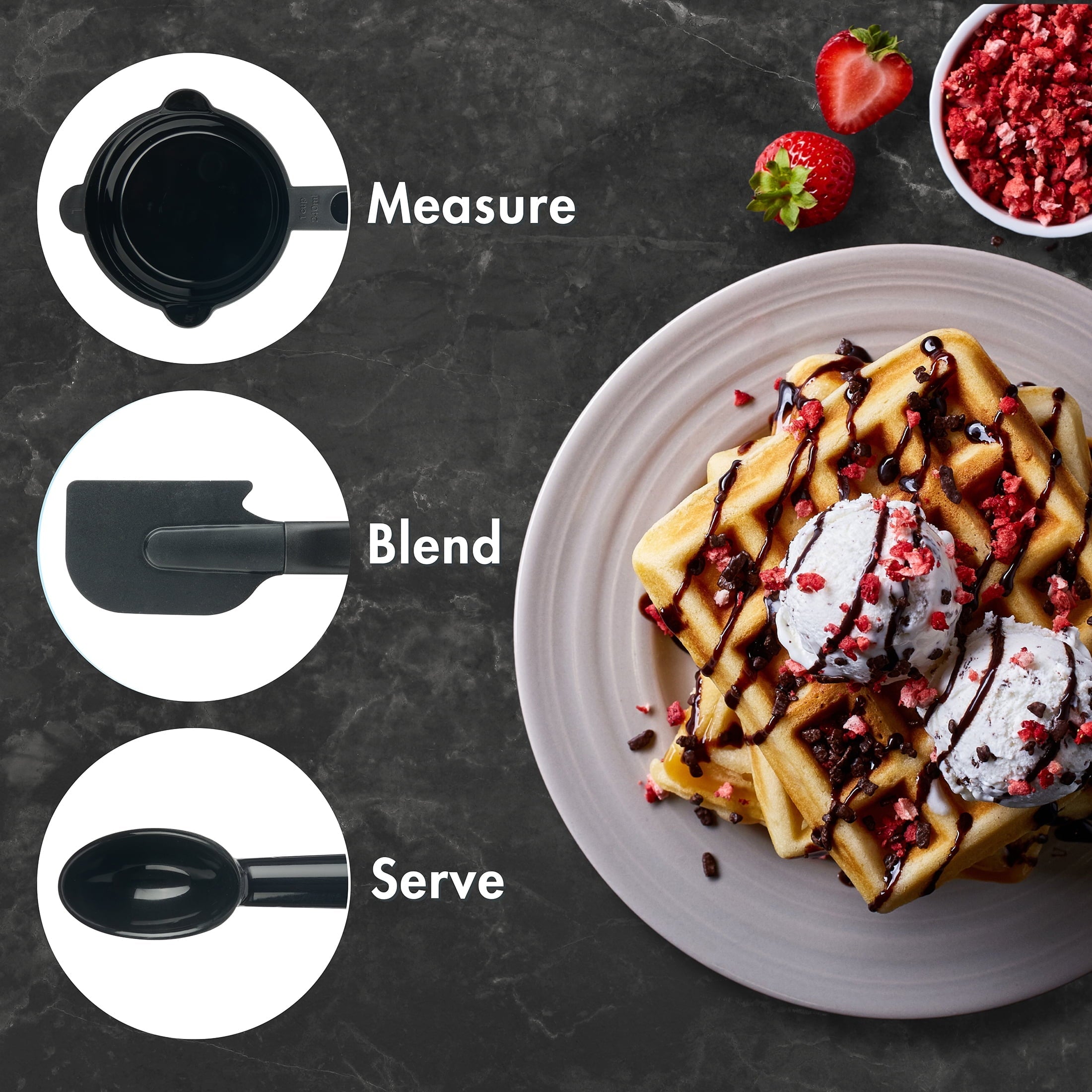Seamless One-Piece 36 Piece Kitchen Gadget Set with Kitchen Cooking Utensils, and Drawer Organizer, Black - Heat-Resistant Silicone Cooking Spatula Turner Detail