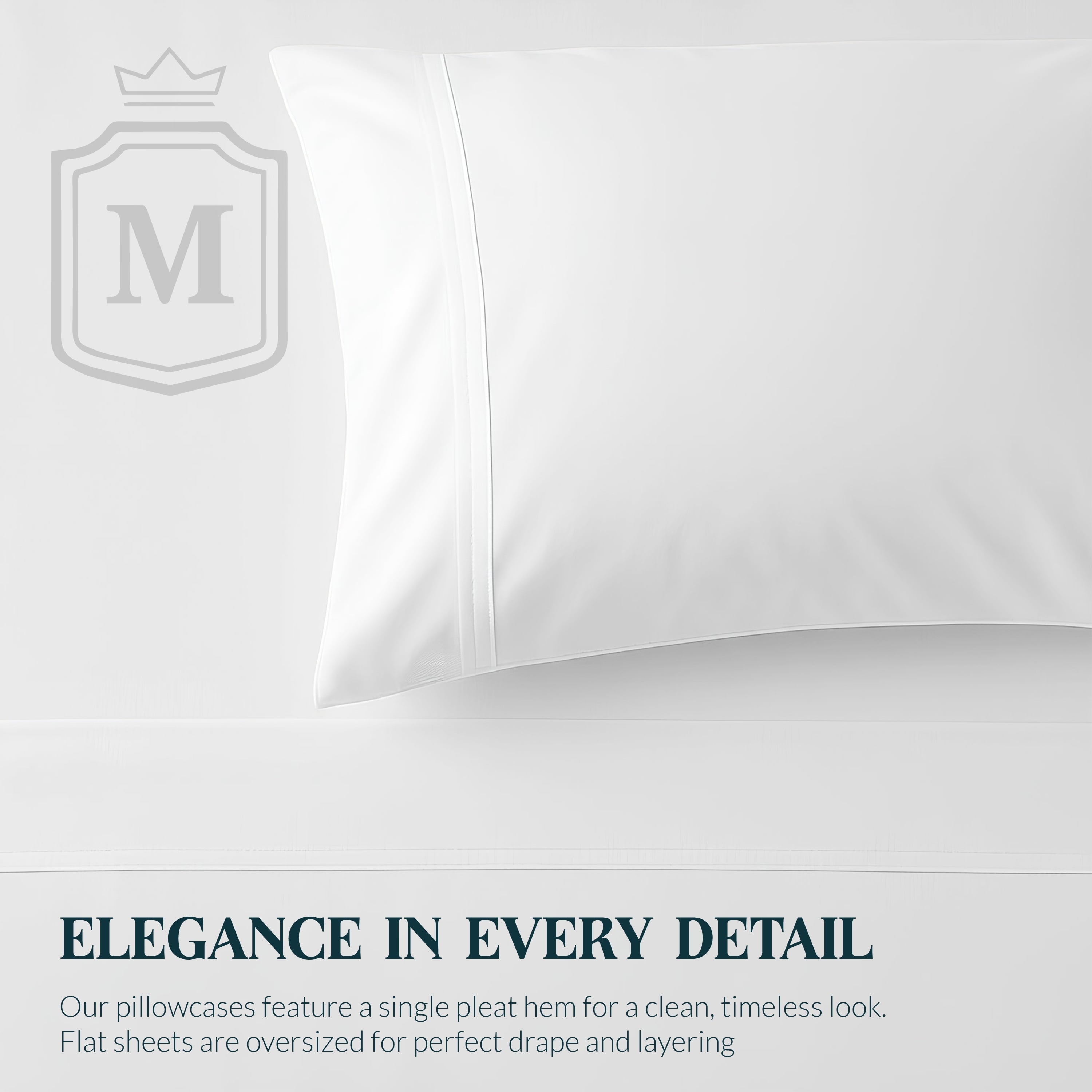 Cooling Sateen 100% Cotton Sheets For Queen Size Bed - Luxury 400 Thread Count Queen Sheet Set, 4 Piece Sateen Weave Queen White Cot... - Luxury Bed Sheet Set with Deep Pockets Detail