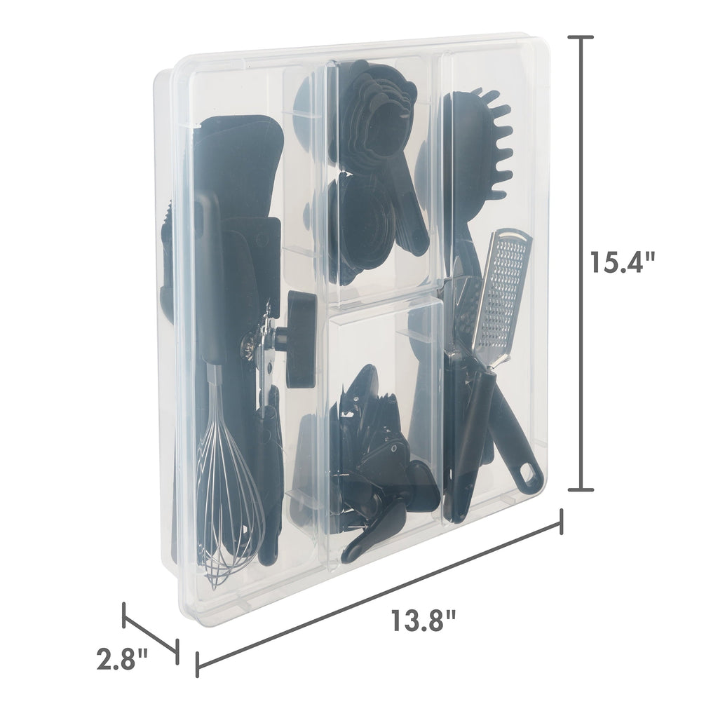 Seamless One-Piece 36 Piece Kitchen Gadget Set with Kitchen Cooking Utensils, and Drawer Organizer, Black - Heat-Resistant Silicone Cooking Spatula Turner Detail
