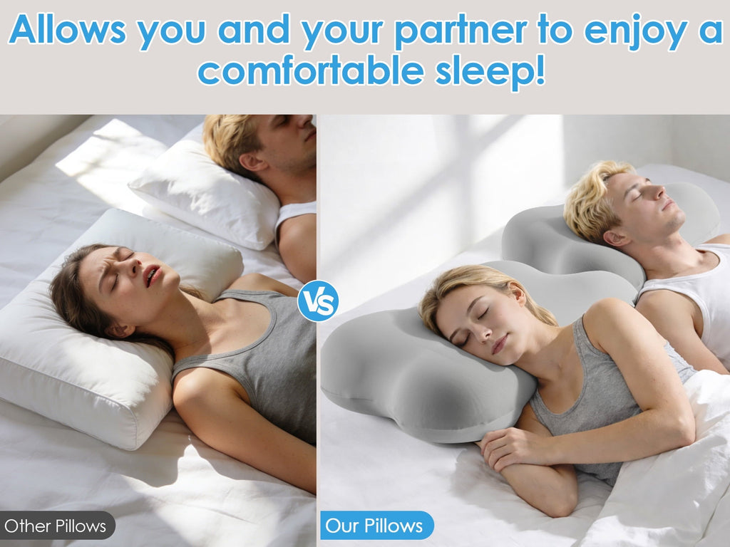 Ergonomic Memory Foam Cervical Pillow Orthopedic Cervical Pillow for Neck Pain Relief, Memory Foam Bed Pillow with Pillowcase, Contour Bed ... - Ergonomic Memory Foam Pillow for Neck Pain Support Detail