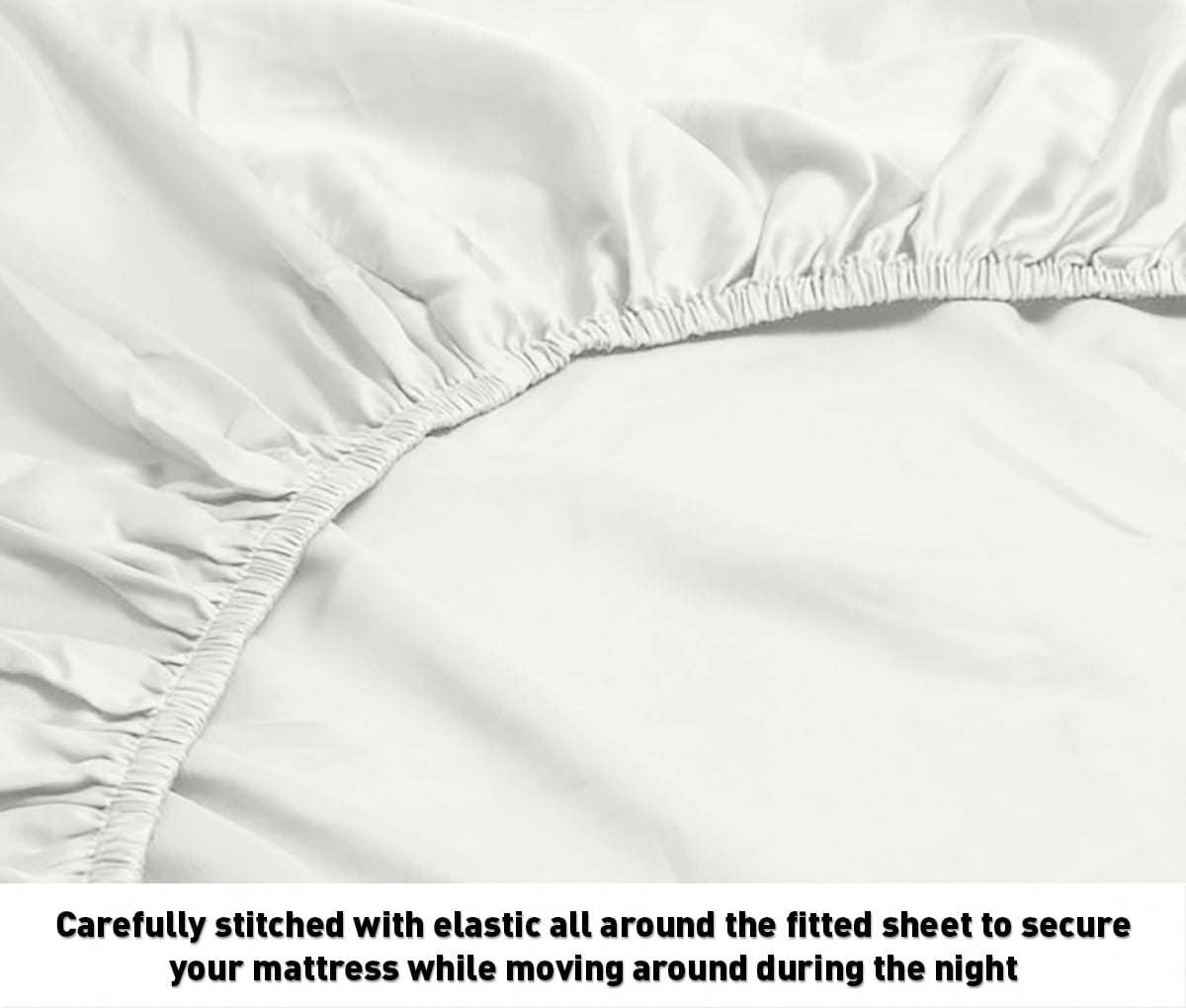 Breathable Luxury Luxurious Collection 1000 Thread Count 100% Cotton Bed Sheet Set (Twin XL, White) - Cooling Hotel Quality Bedding Sheets and Pillowcases Detail