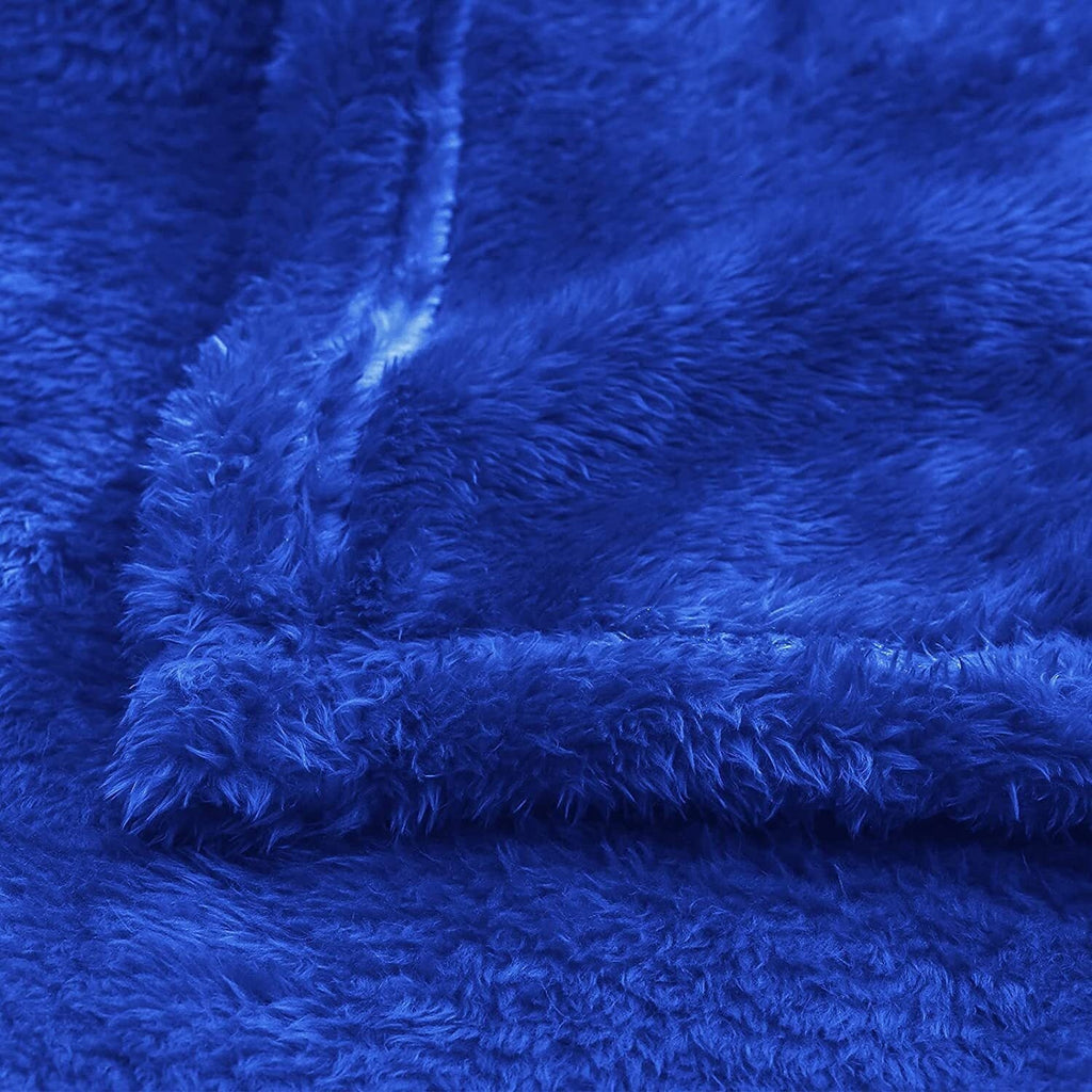 Cozy Fleece Plush Fuzzy Fleece Throw Blanket (40" x 50", Cobalt Blue)- Soft, Warm and Lightweight - Lightweight Plush Warm Blanket for All Seasons Detail