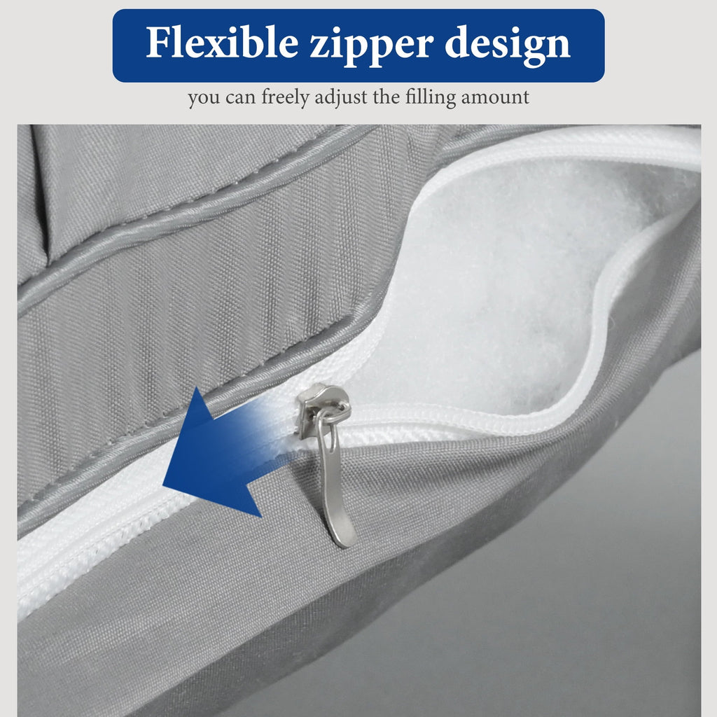 Ergonomic Memory Foam 2-Pack Luxurious Hotel-Quality ,Resistant to Flattening, All-Season,Gray - Ergonomic Memory Foam Pillow for Neck Pain Support Detail