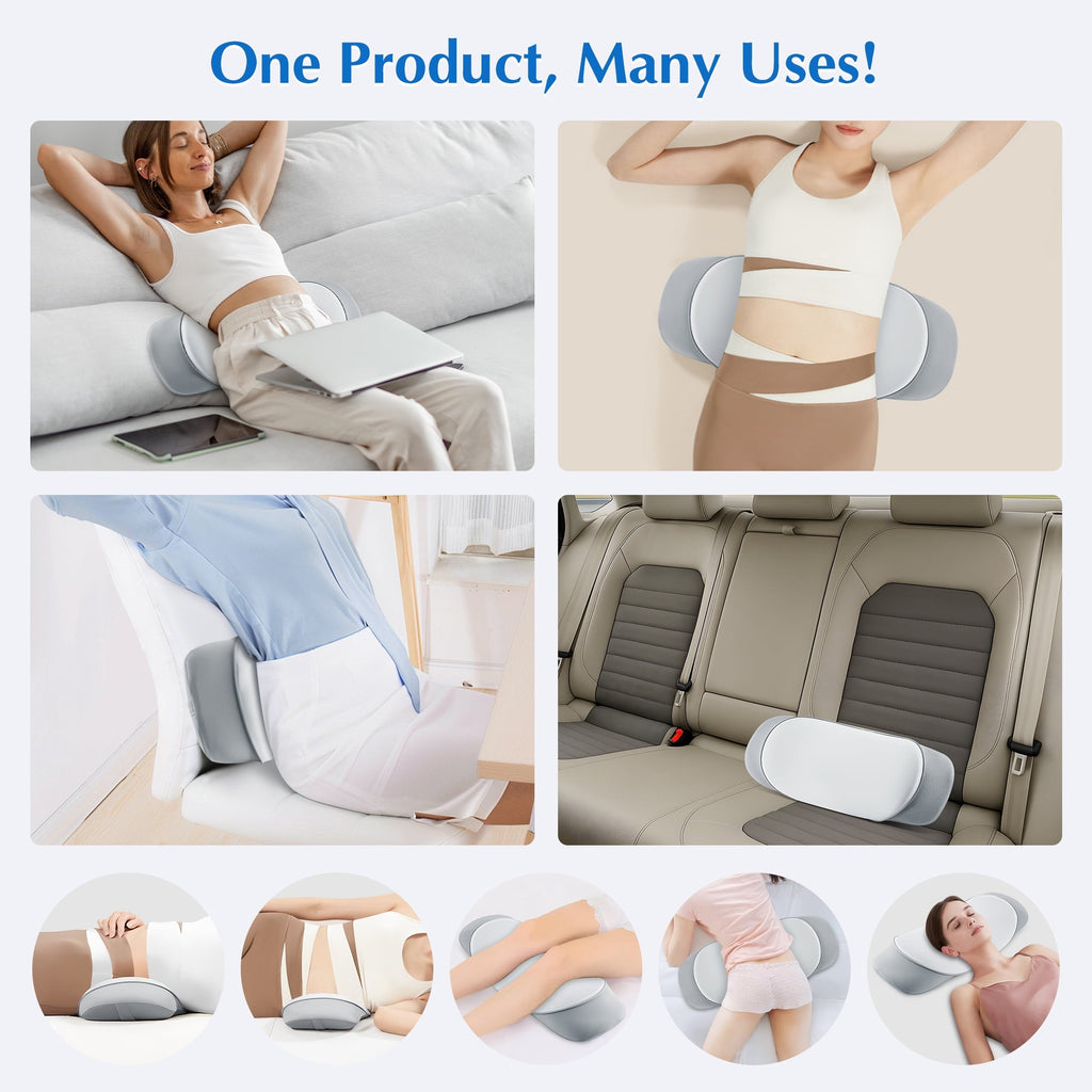 Fluffy Shredded Lumbar Support Pillow for Bed Memory Foam Lower Back Pain Relief, Adjustable Waist Pillow for Sleeping & Side Sleeper... - Hotel Quality Plush Sleeping Pillows Detail
