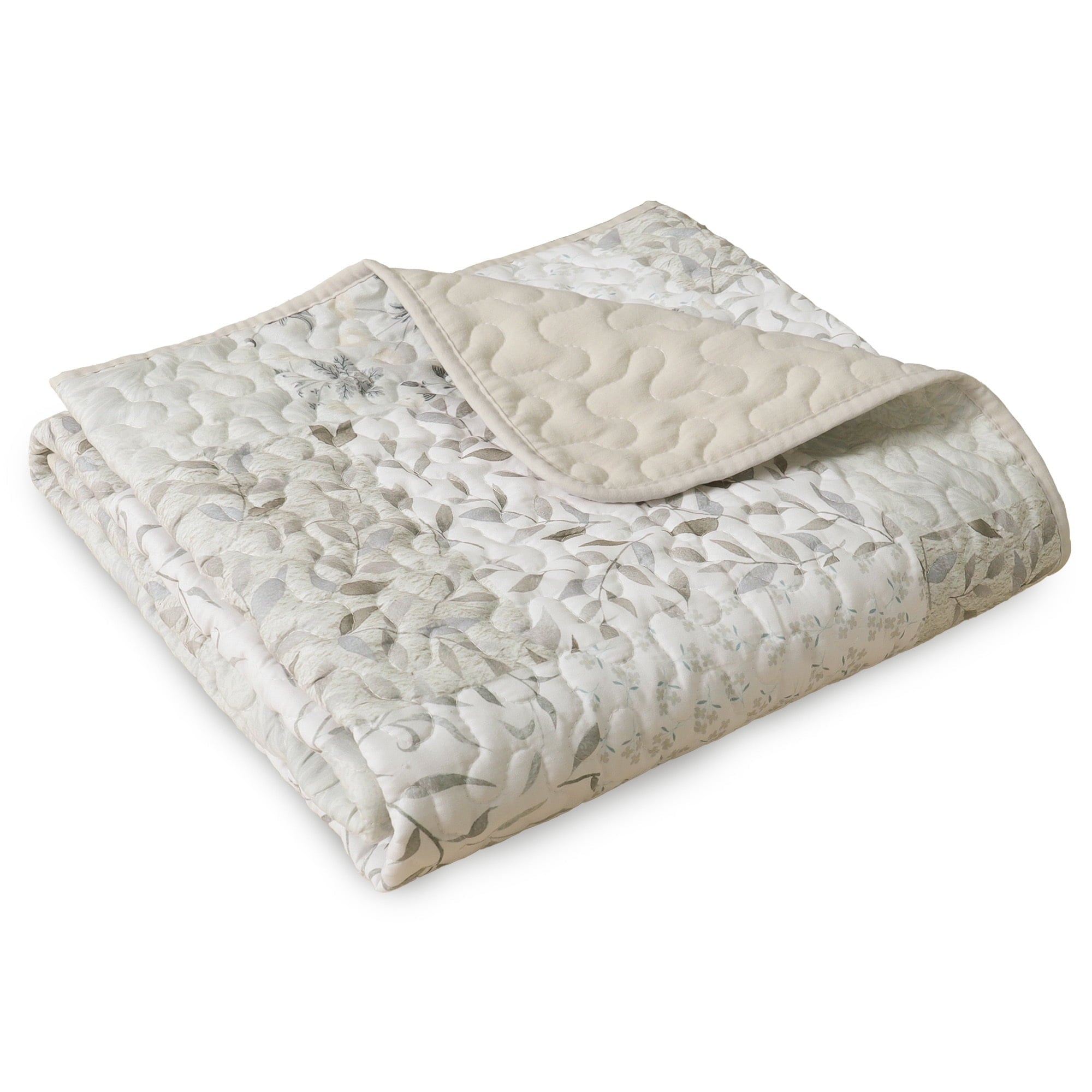 Super Soft Flannel Microfiber Boho Patchwork Pattern Quilted Throw Blanket for Bed/Couch/Sofa, Soft and Lightweight (50"x 60", Grey) - Cozy Fleece Throw Blanket for Couch & Bed Detail