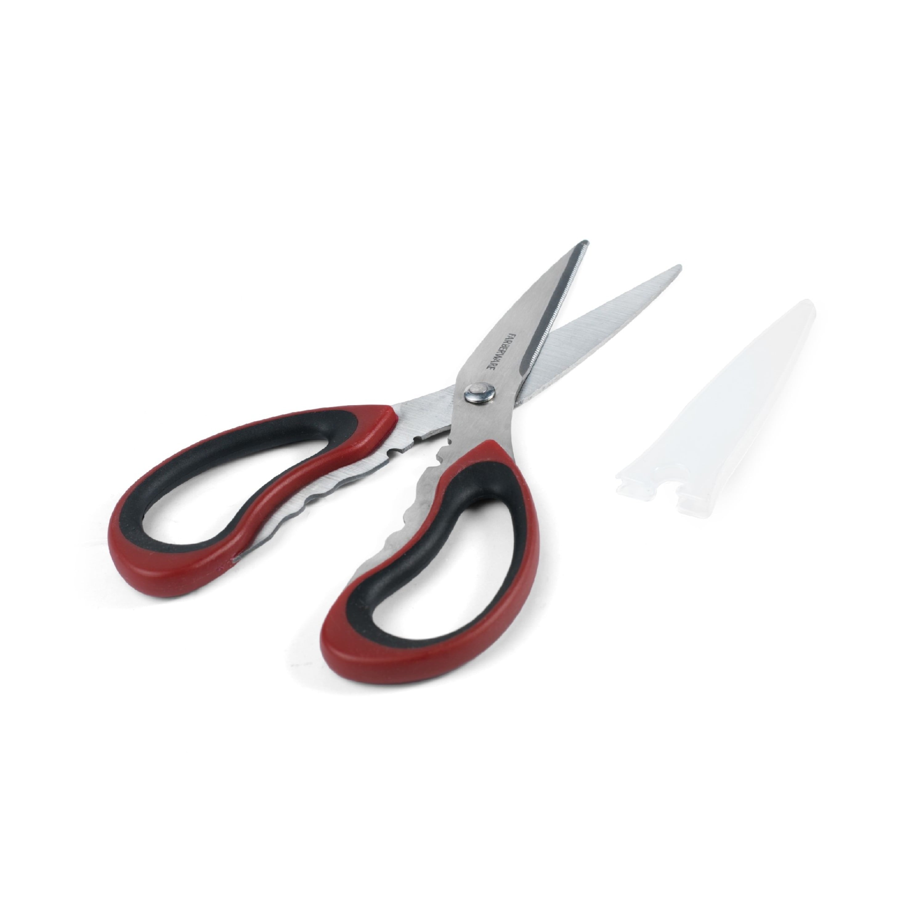 Innovative Stainless Steel Kitchen and Herb Shears with Red and Black Handle - Innovative Kitchen Helper for Modern Cooking Detail