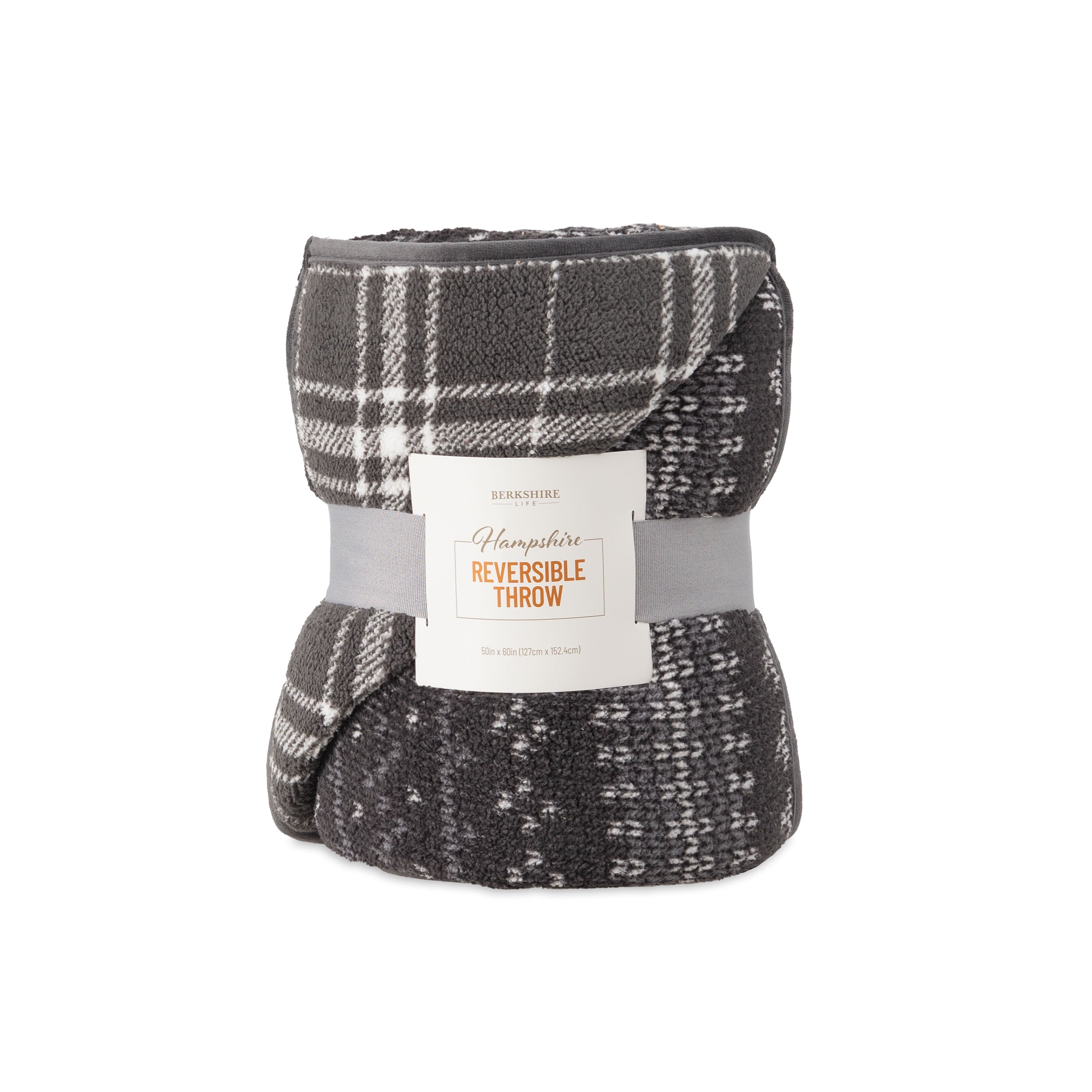 Decorative Knitted Berkshire Life Reversible Printed Hampshire Soft Throw Blanket, Glacier Fair Isle - Super Soft Reversible Sherpa Flannel Blanket Detail