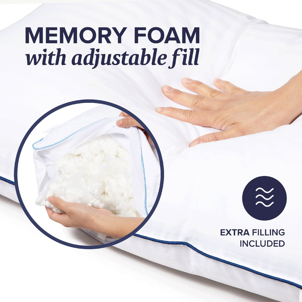 Decorative Plump Customizable Memory Foam Queen Pillow 1Pack, Adult - Decorative Throw Pillow Cushion for Sofa & Bed Detail