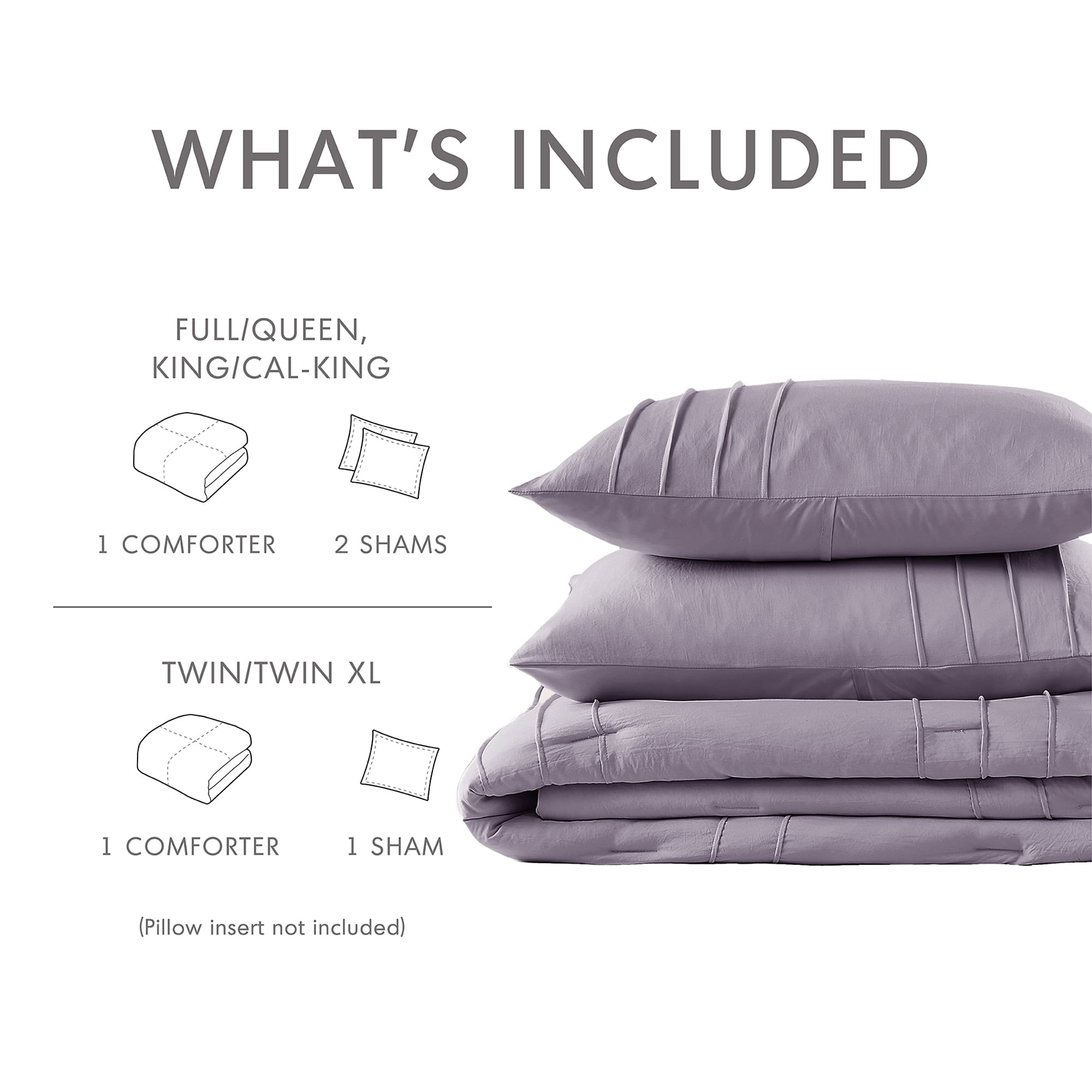 All-Season Full/Queen Comforter Set, Boho 3-Piece Pintuck Stitching Bedding Set, Soft Washed Pleated Bed Sets with Pillow Shams,... - Luxurious Quilted Duvet Cover Set Detail