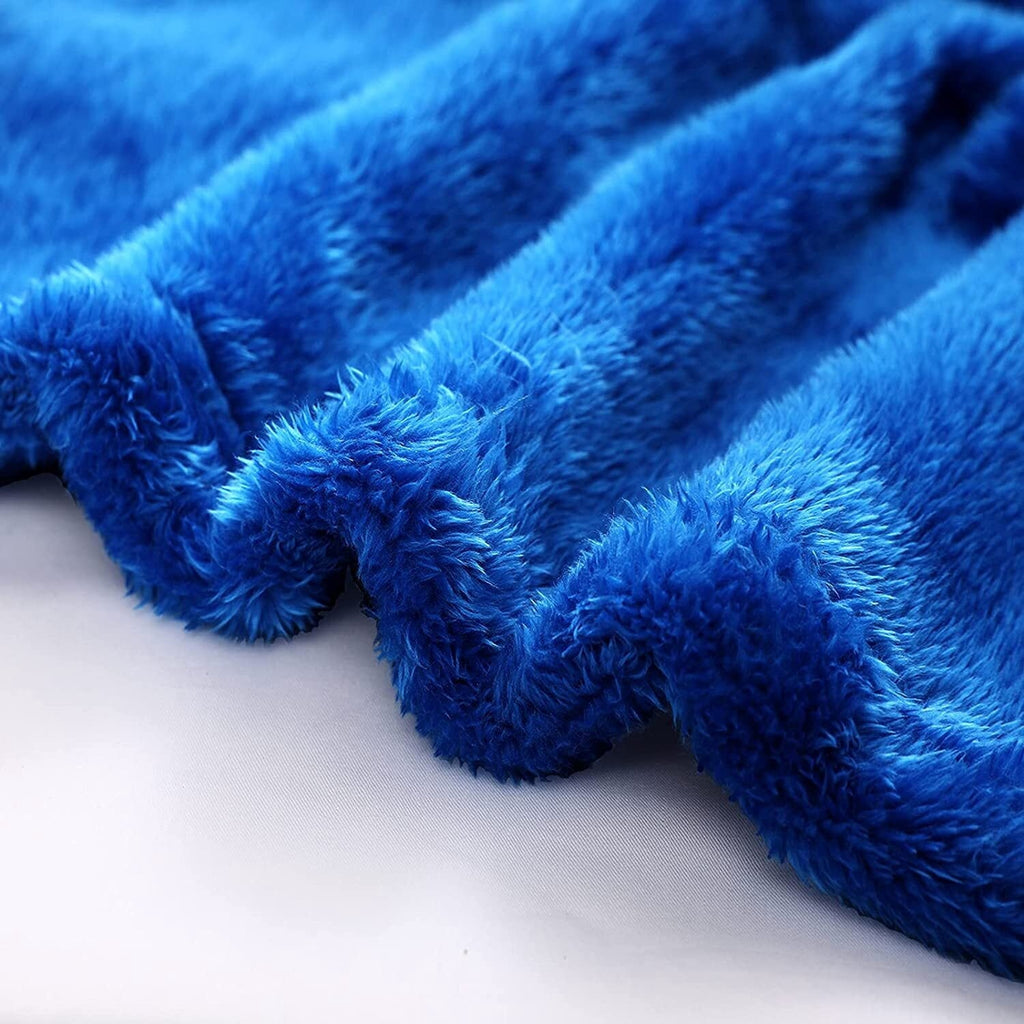 Cozy Fleece Plush Fuzzy Fleece Throw Blanket (40" x 50", Cobalt Blue)- Soft, Warm and Lightweight - Lightweight Plush Warm Blanket for All Seasons Detail