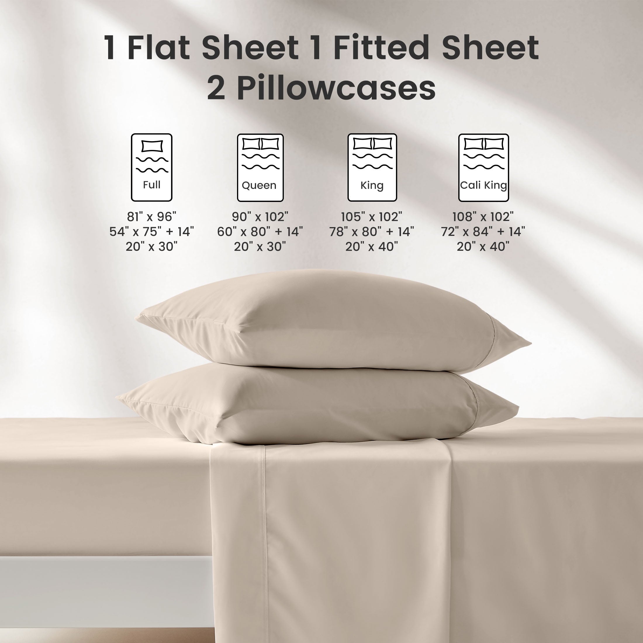 Breathable Luxury Bed Sheet Sets,Ultra Soft Breathable Luxury 4 Piece, (Beige, Queen) - Cooling Hotel Quality Bedding Sheets and Pillowcases Detail
