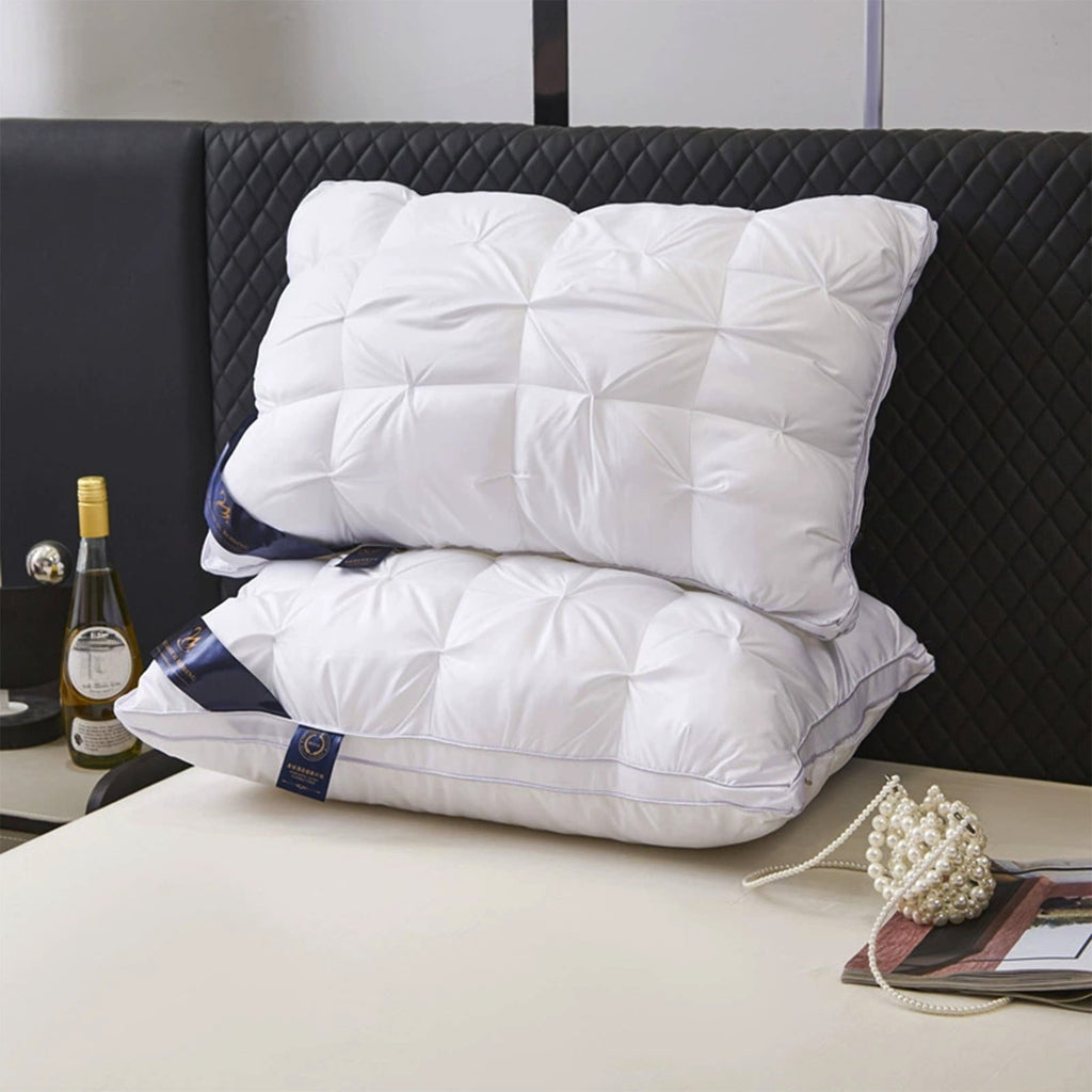 Fluffy Shredded Goose Down Pillow and Feather Pillows for Neck/Back/Side Sleepers, Premium Soft Down Fill Standard Size Pillow for Sl... - Ergonomic Memory Foam Pillow for Neck Pain Support Detail