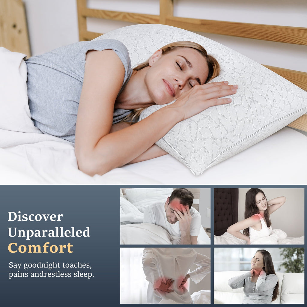 Decorative Plump Queen Size Bed Pillows 1-Pack,2.2lb High Quality Down Alternative Filled,3D Breathable Cover,Hotel Collection Pillows... - Hotel Quality Plush Sleeping Pillows Detail