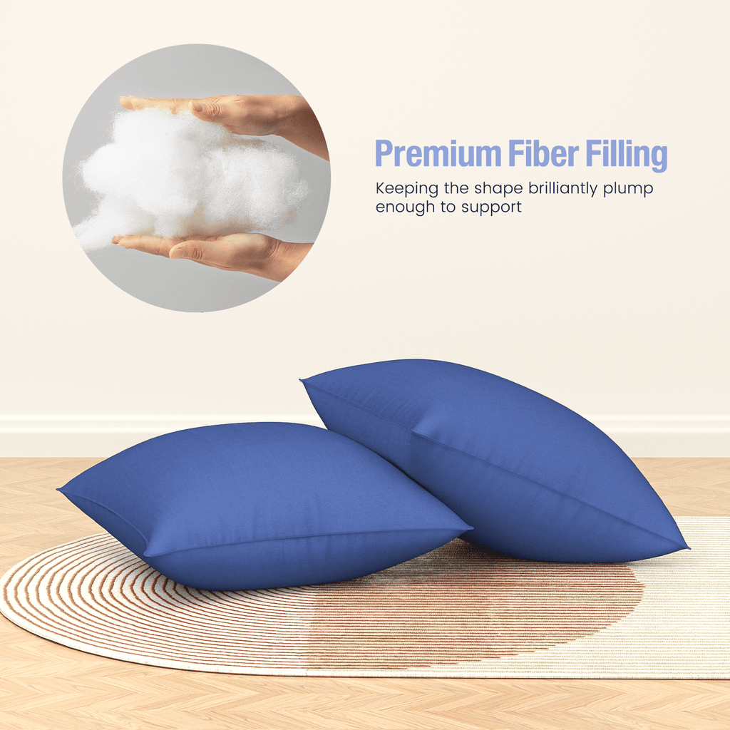 Fluffy Shredded Throw Pillow Inserts Set of 2, Indoor Decorative 18x18 inches Square Pillows for Couch, Sofa, Bed, Supportive Cushion... - Decorative Throw Pillow Cushion for Sofa & Bed Detail