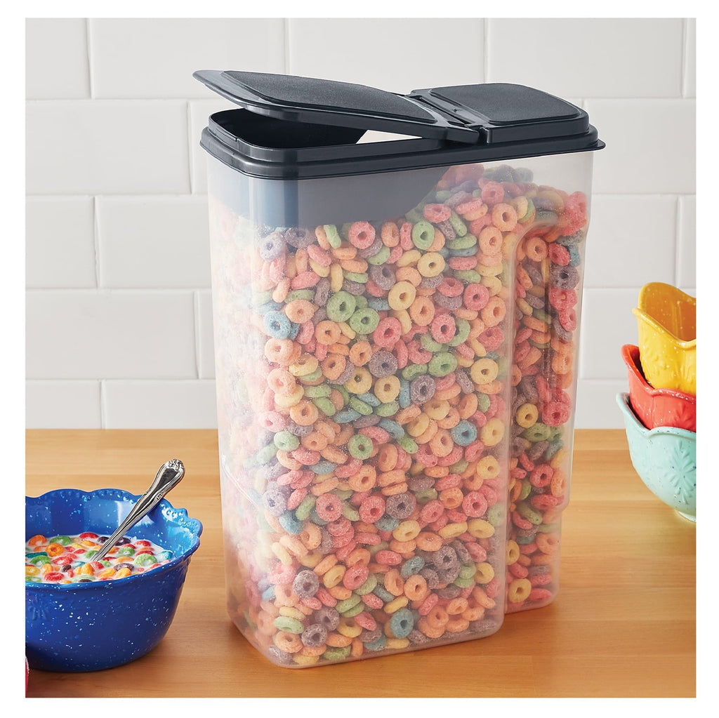 Fun Food Fidget Plastic Cereal Dispenser with Lid, 32 Cup Airtight Cereal Storage Container for Pantry Organization and Dry Foo... - Squishy Dohnut Sweet Treat Shaped Stress Toy Detail
