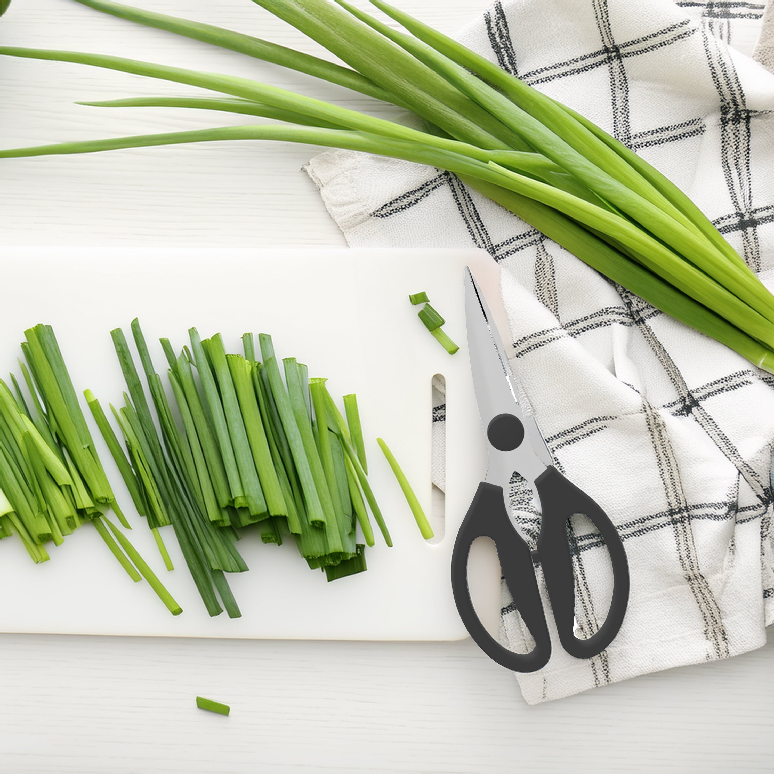 Time-Saving Stainless Steel Multi-Purpose Kitchen Shears with Grip 1 Each - Innovative Kitchen Helper for Modern Cooking Detail