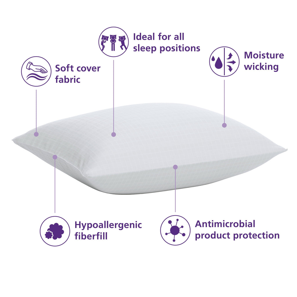 Ergonomic Memory Foam (18 pack) Bed Pillow, Standard/Queen - Ergonomic Memory Foam Pillow for Neck Pain Support Detail