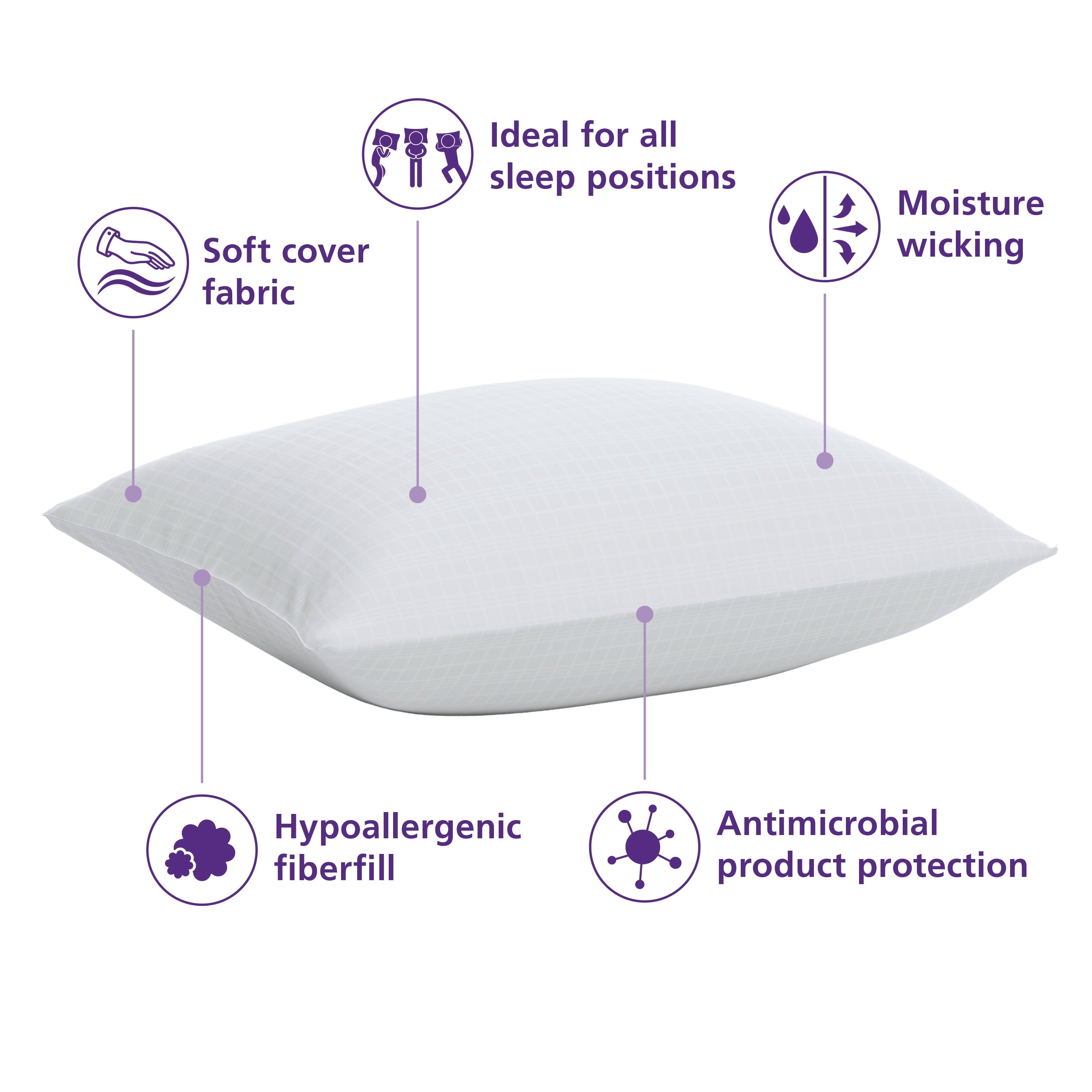 Ergonomic Memory Foam (18 pack) Bed Pillow, Standard/Queen - Ergonomic Memory Foam Pillow for Neck Pain Support Detail