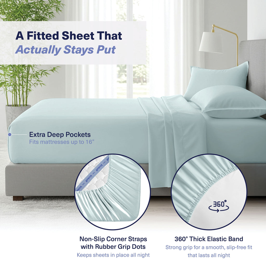 Cooling Sateen Kickoff Viscose Bamboo Sheets Twin Size 3-pc 100% Organic Bamboo Viscose Bed Cooling Sheets Twin Size Set Cool Beddin... - Cooling Hotel Quality Bedding Sheets and Pillowcases Detail