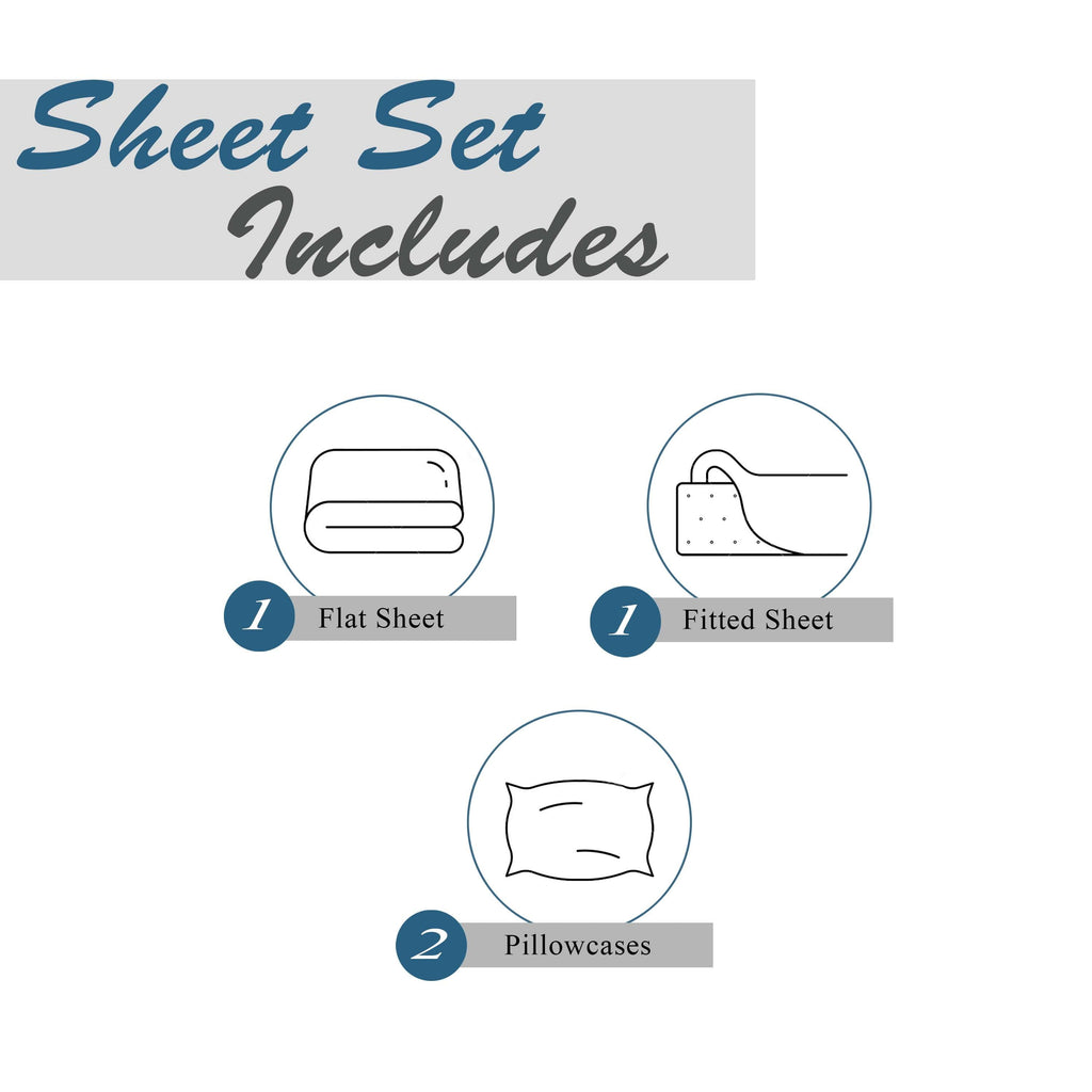 Breathable Luxury Cotton Rich Extra Soft Jersey Bed Sheet Set, Queen, Charcoal, 4 Pieces - Premium Ultra-Soft Pillowcase Pair for Sleeping Detail