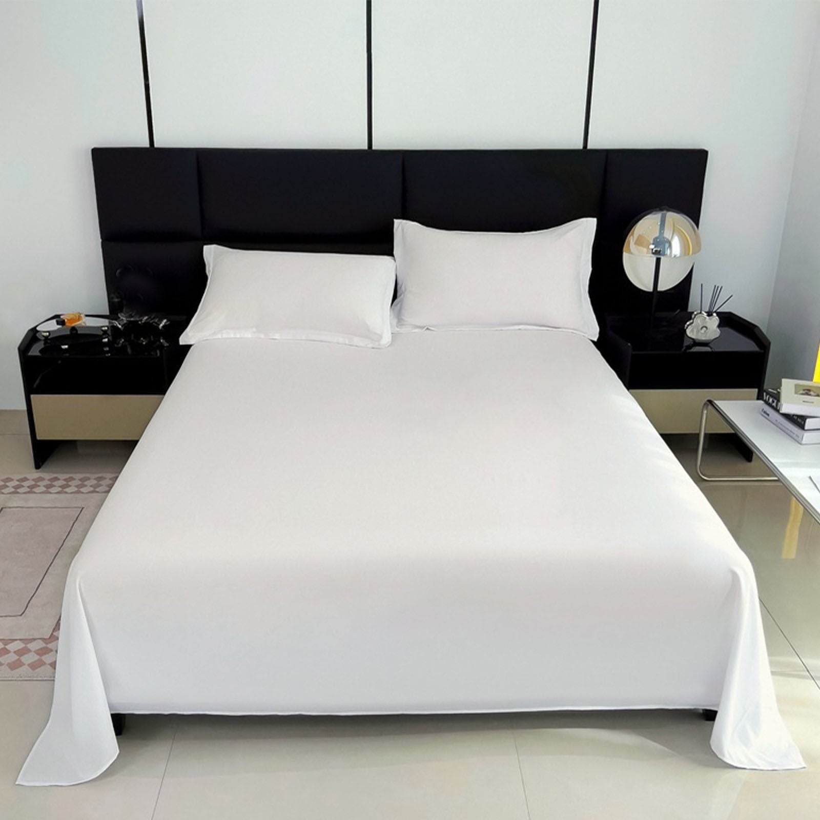 Premium Egyptian Cotton Color Twin Size Flat Sheet - Hotel Quality Top Flat Bed Sheet Only, Ultra Soft, Comfy, Breathable & Cooling - Fade & ... - Luxury Bed Sheet Set with Deep Pockets Detail