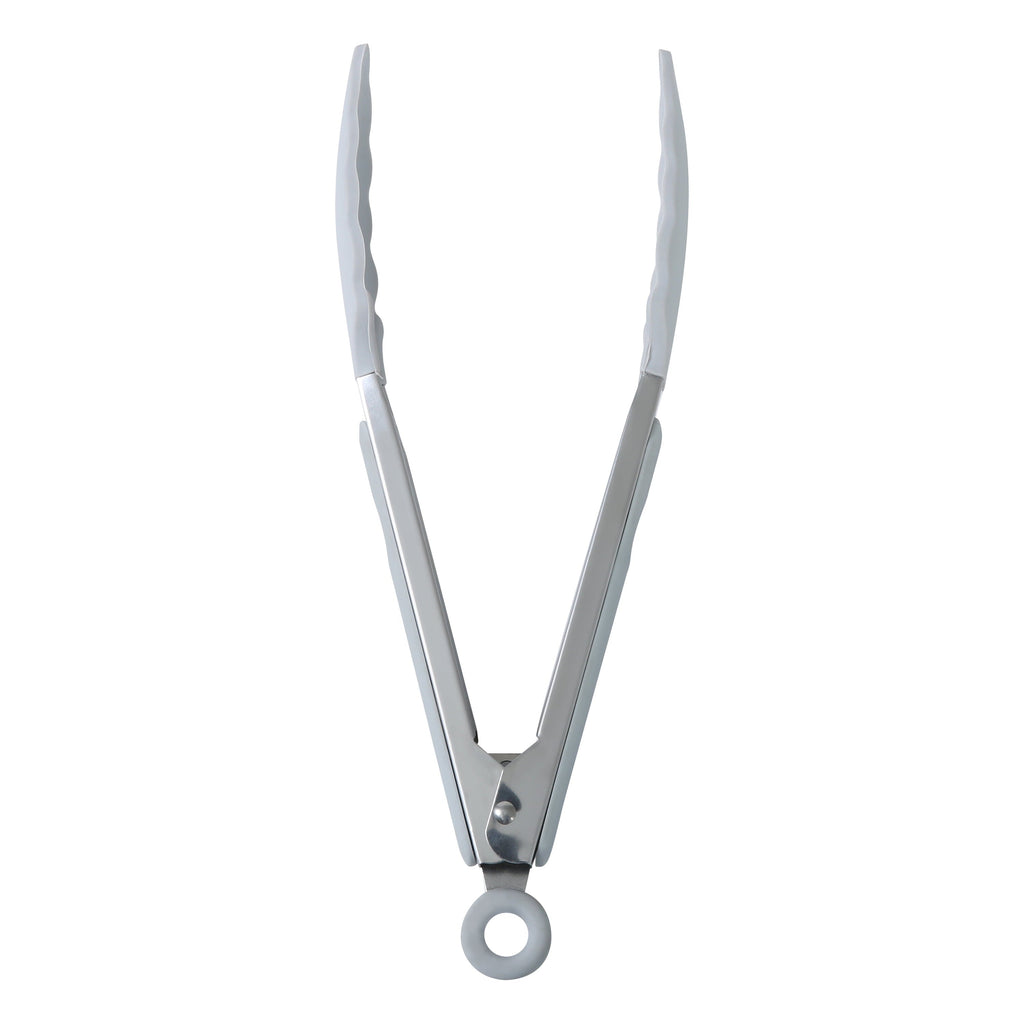 Chef-Quality 9" Stainless Steel and Silicone Locking Tongs, Soft Grip Handle, Grey Flannel - Heavy Duty Stainless Steel Kitchen Shears Detail