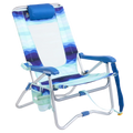 Low-Profile Bi-Fold Beach Chair - Choice 601 - Rust-Resistant Aluminum Sand-Friendly Lounge Chair - Wave