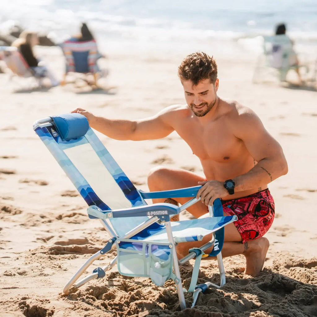 Low-Profile Bi-Fold Beach Chair - Choice 601 - Rust-Resistant Aluminum Sand-Friendly Lounge Chair Detail