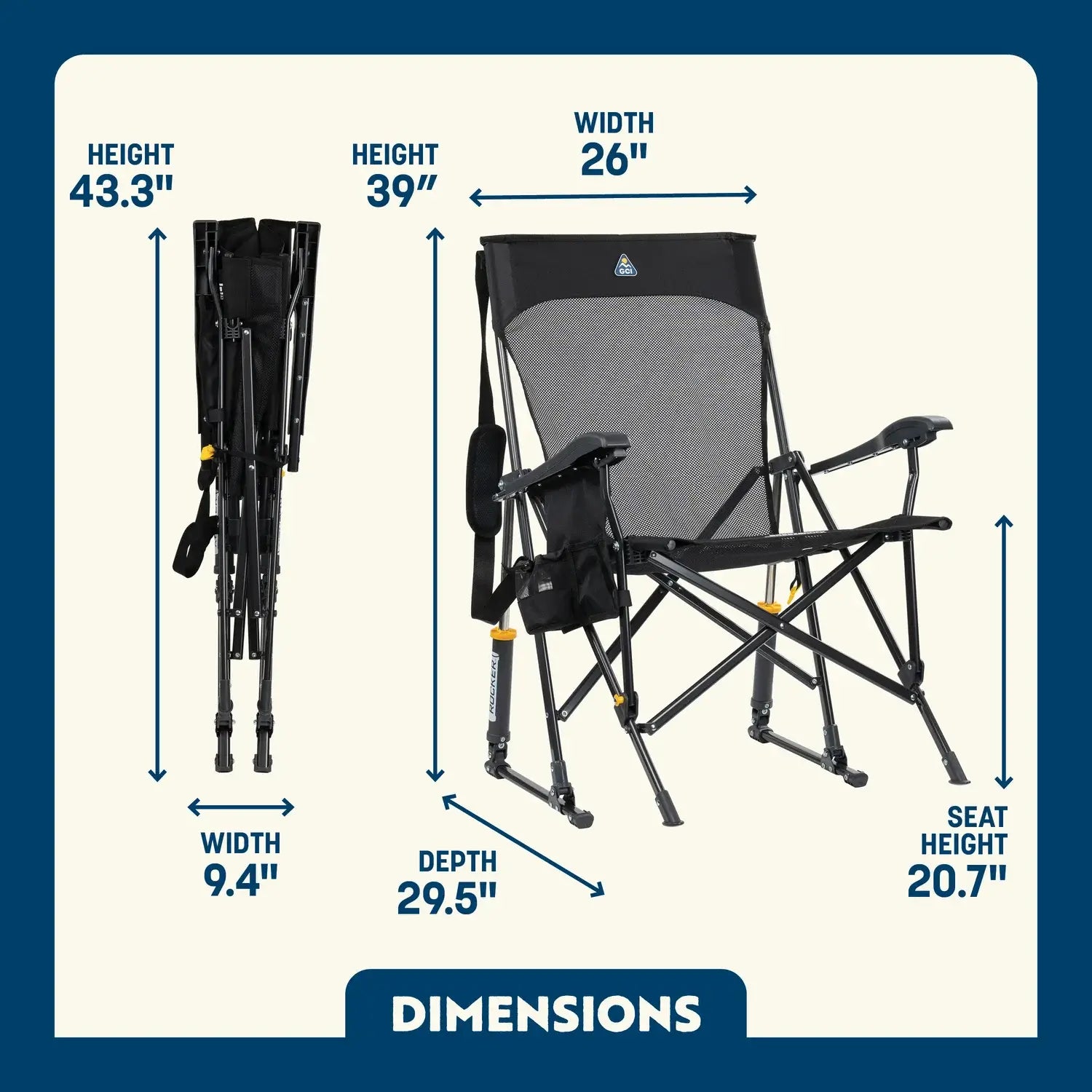 Heavy-Duty Freestyle BreezeRocker - Choice 504 - RoadTrip Rocker Smooth Motion Camp Chair Detail