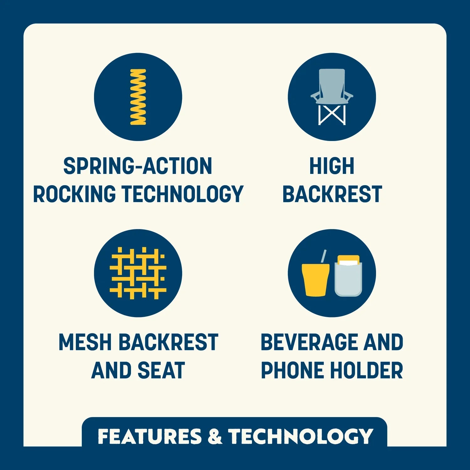 Heavy-Duty Freestyle BreezeRocker - Choice 504 - RoadTrip Rocker Smooth Motion Camp Chair Detail